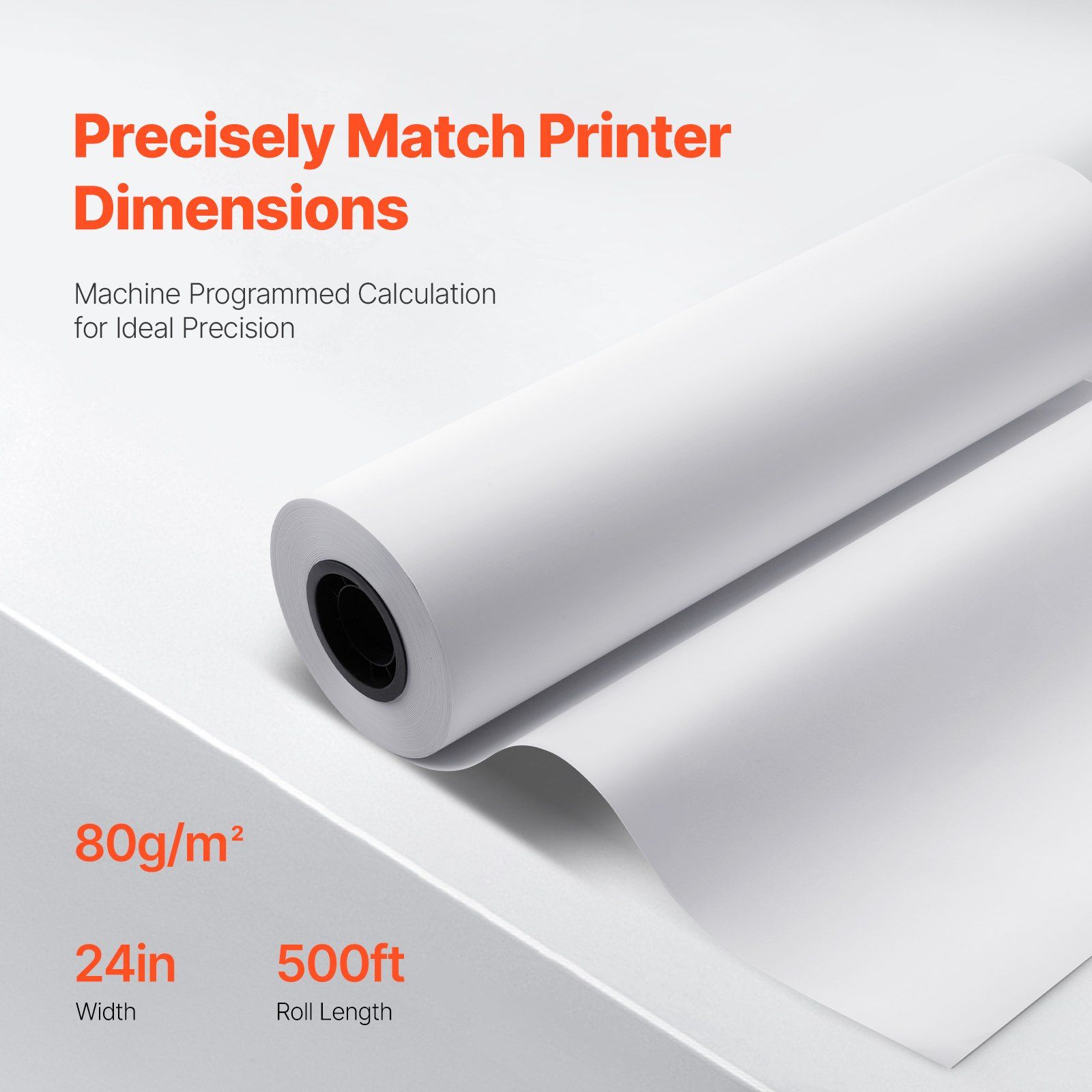 Wide Format Paper, 609.6 mm x 152.4 m Plotter Paper, 2 Rolls CAD Bond Rolls with 76.2 mm Core, 16 KG Plotter Paper Rolls, for CAD Drawings, Engineering Plans, GIS Maps & Architectural Designs - Image 3