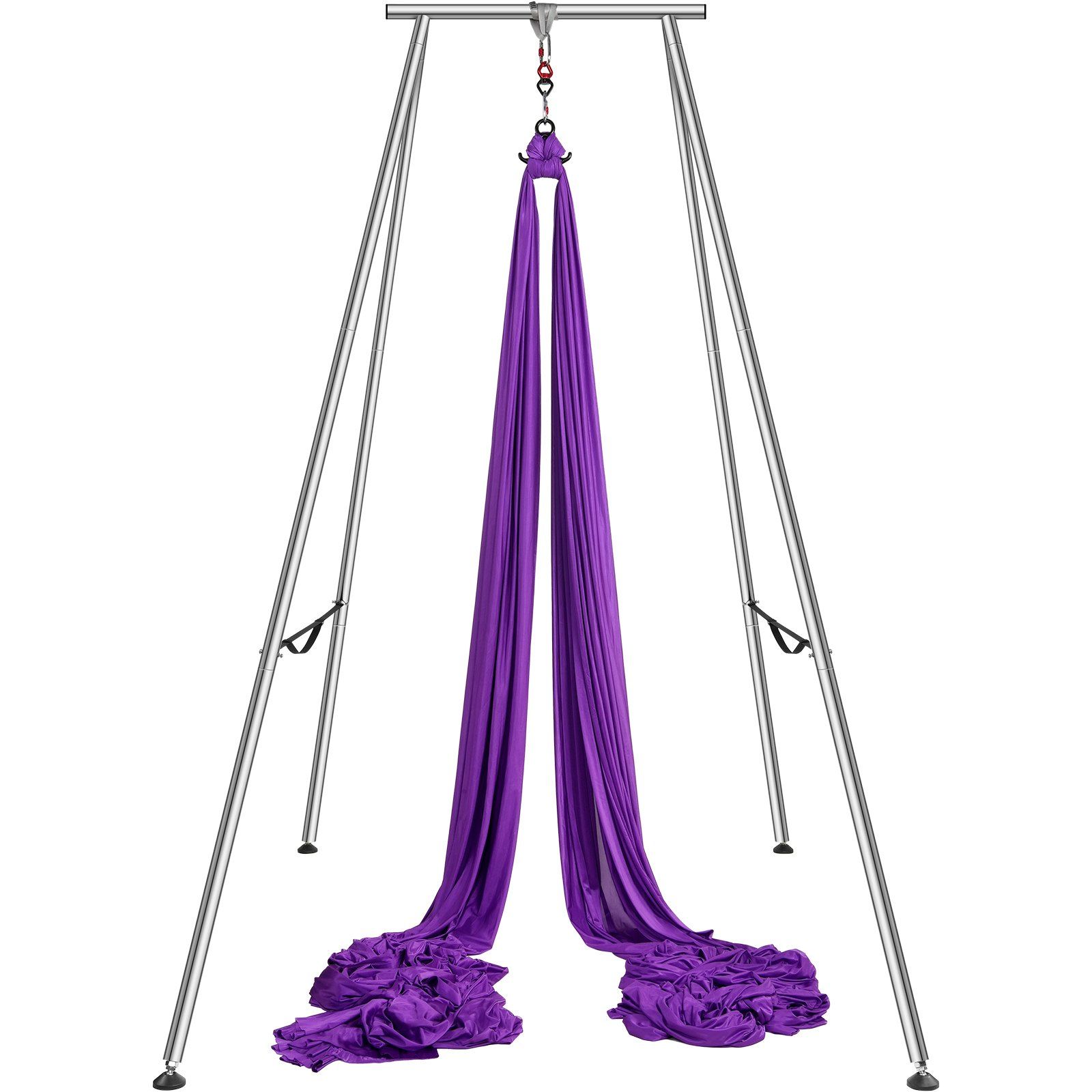 Aerial Yoga Frame & Yoga Hammock, 2950 mm Height Professional Yoga Swing Stand Comes with 12 m Length Aerial Hammock, Max 250 kg Load Capacity Yoga Rig for Indoor Outdoor Aerial Yoga, Purple - Image 1