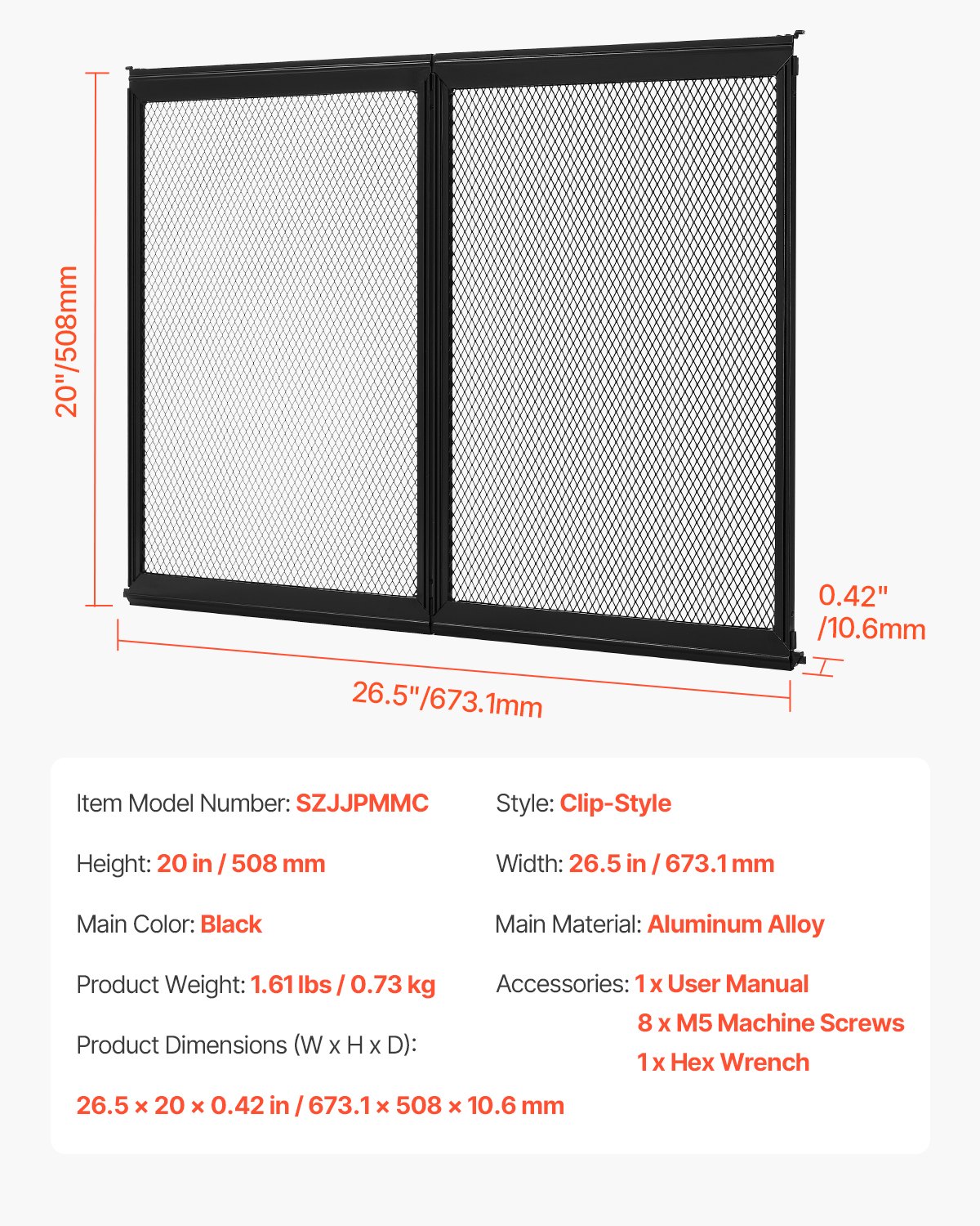 RV Screen Door Protector, 673.1 x 508 mm Door Grille, Easy to Install and Disassemble, Reinforced Breathable Protective Mesh, Aluminum Alloy Camper RV Entry Protector for Pet Protection, Black - Image 7