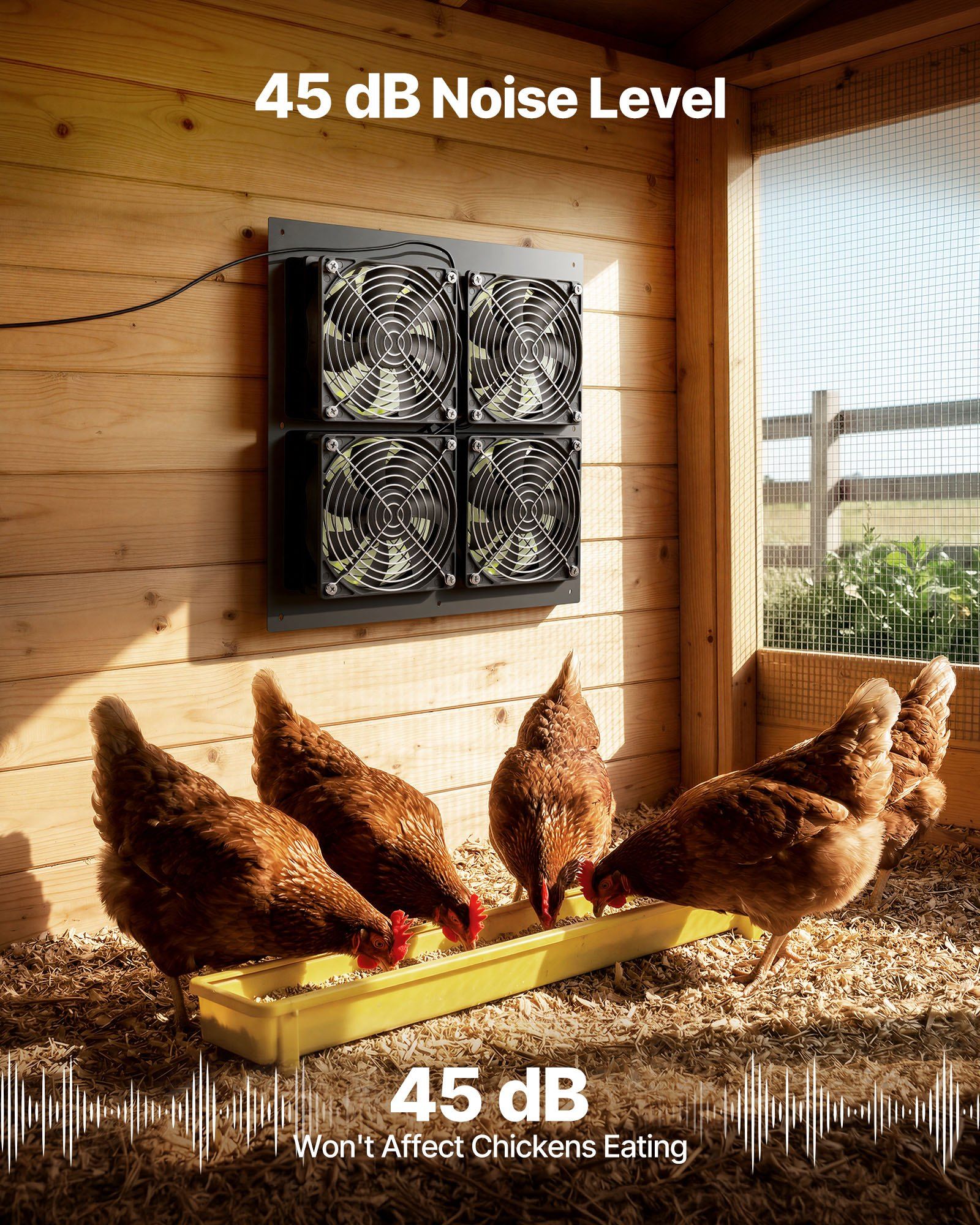 Solar Powered Fan, 25W Solar Panel with 4 Fans, Adjustable Solar Panel Angle, 2668 RPM High-Speed, Flexible Installation, Fast Air Exchange for Greenhouse, Grow Tents, Chicken Coops, Shelters - Image 6