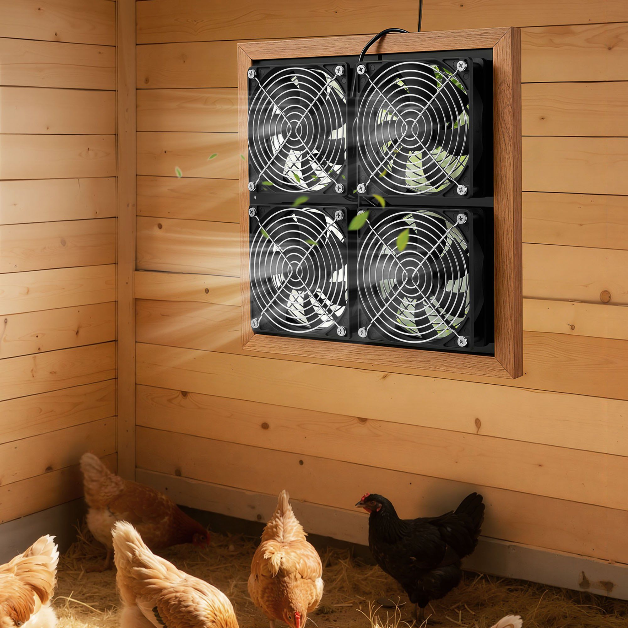 Solar Powered Fan, 25W Solar Panel with 4 Fans, Adjustable Solar Panel Angle, 2668 RPM High-Speed, Flexible Installation, Fast Air Exchange for Greenhouse, Grow Tents, Chicken Coops, Shelters - Image 8