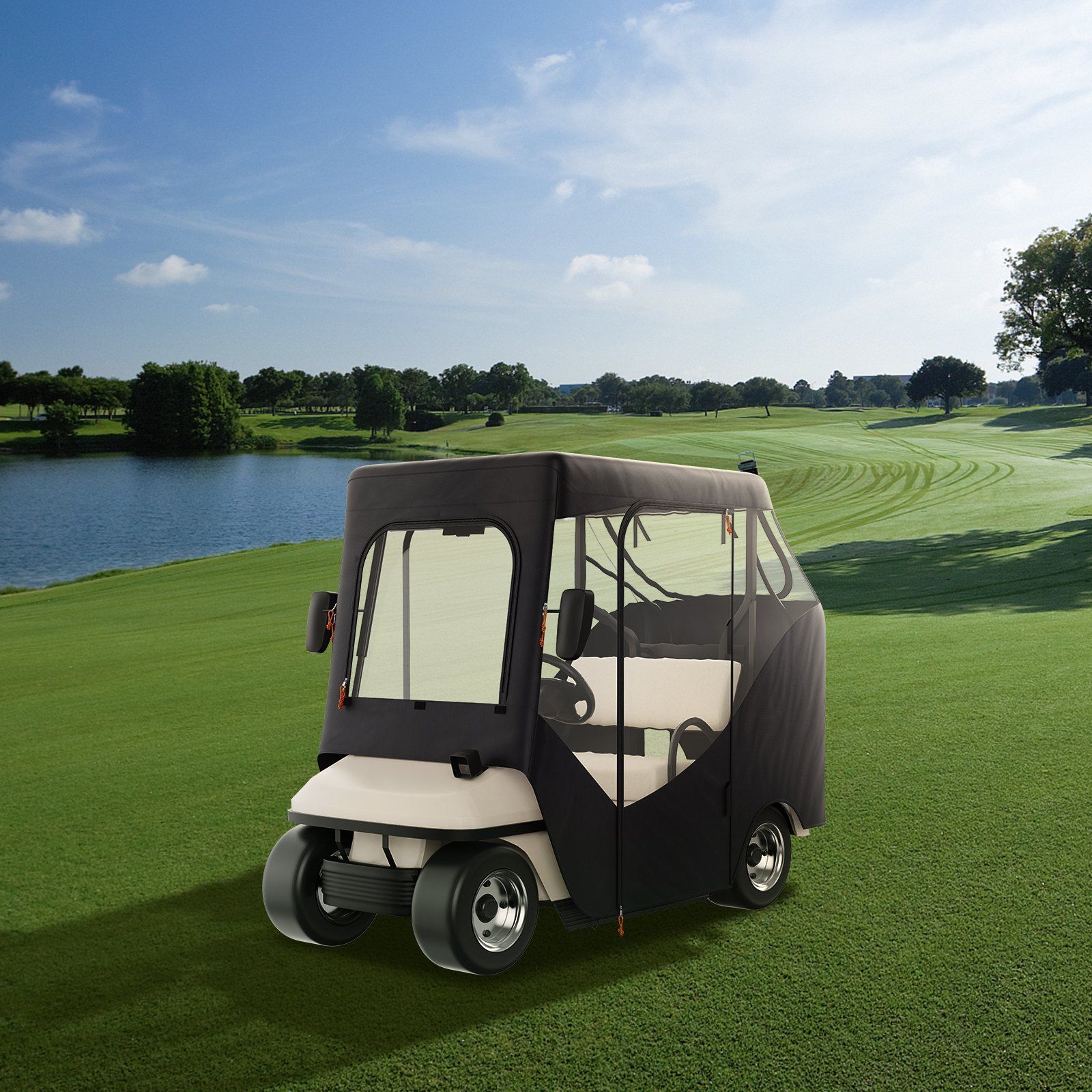 Golf Cart Enclosure, Polyester Driving Enclosure, Club Car Covers Suitable for 2-Seater Golf Carts, Sunproof and Dustproof Outdoor Cart Cover - Image 8
