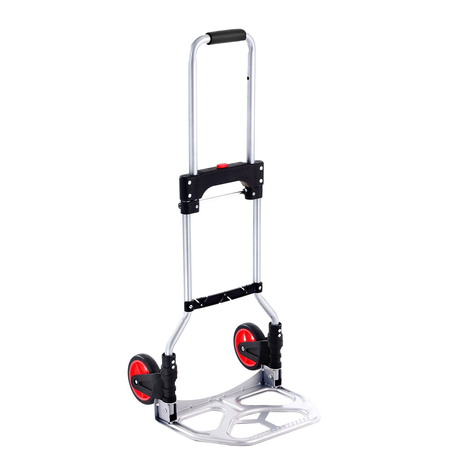 Folding Hand Truck, 80 kg Load Capacity, Aluminum Portable Cart, Convertible Hand Truck and Dolly with Telescoping Handle and Rubber Wheels, Ultra Lightweight Super Strong for Moving Warehouse - Image 1