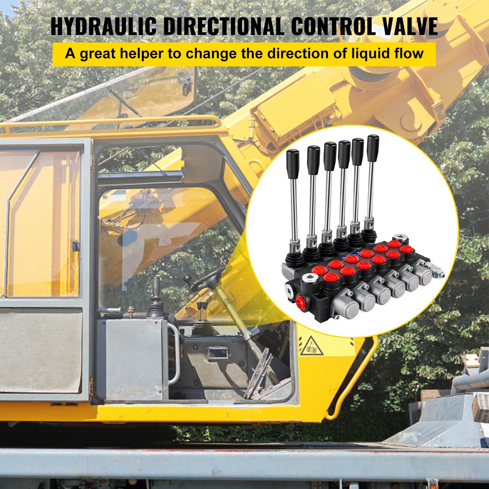 Hydraulic Directional Control Valve, 6 Spool Hydraulic Spool Valve, 11 GPM Hydraulic Loader Valve, 3600 PSI Directional Control Valve, Hydraulic Valves And Controls For Tractors Loaders Tanks - Image 2