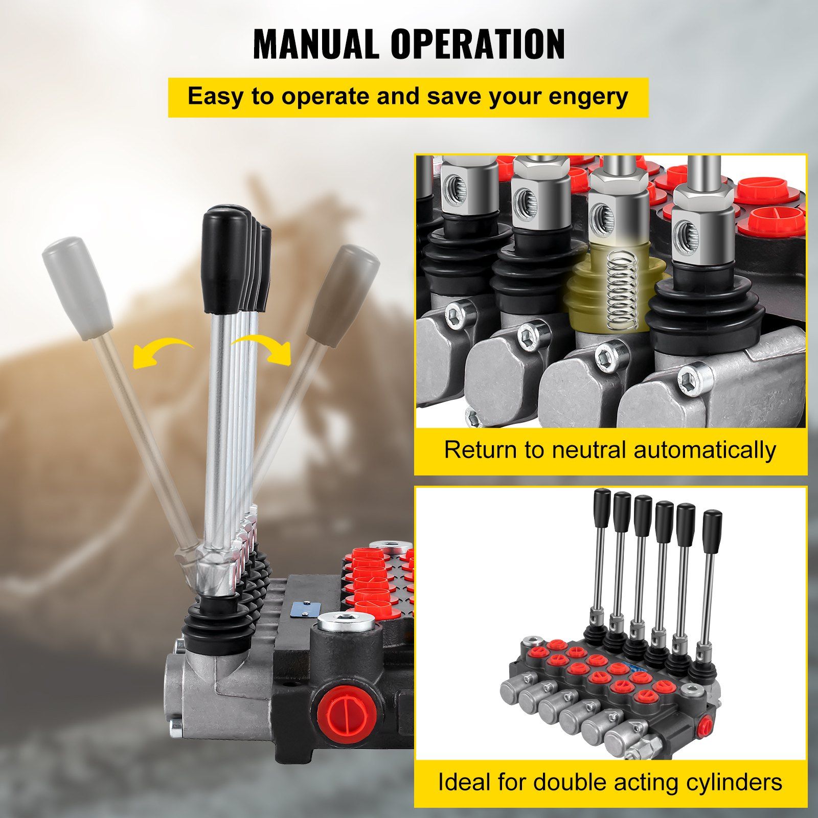 Hydraulic Directional Control Valve, 6 Spool Hydraulic Spool Valve, 11 GPM Hydraulic Loader Valve, 3600 PSI Directional Control Valve, Hydraulic Valves And Controls For Tractors Loaders Tanks - Image 4