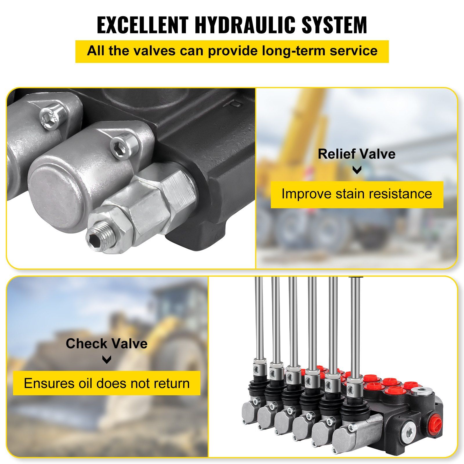 Hydraulic Directional Control Valve, 6 Spool Hydraulic Spool Valve, 11 GPM Hydraulic Loader Valve, 3600 PSI Directional Control Valve, Hydraulic Valves And Controls For Tractors Loaders Tanks - Image 5