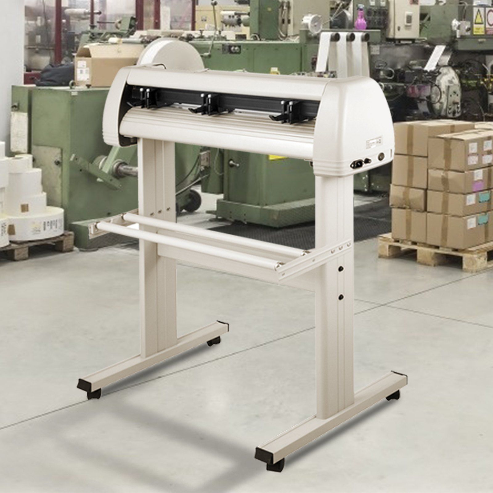 Vinyl Cutter 870mm Vinyl Cutter Machine Maximum Paper Feed 34inch White Vinyl Plotter Cutter Machine Vinyl Plotter with Sturdy Floor Stand Adjustable Force and Speed for Sign Making - Image 8