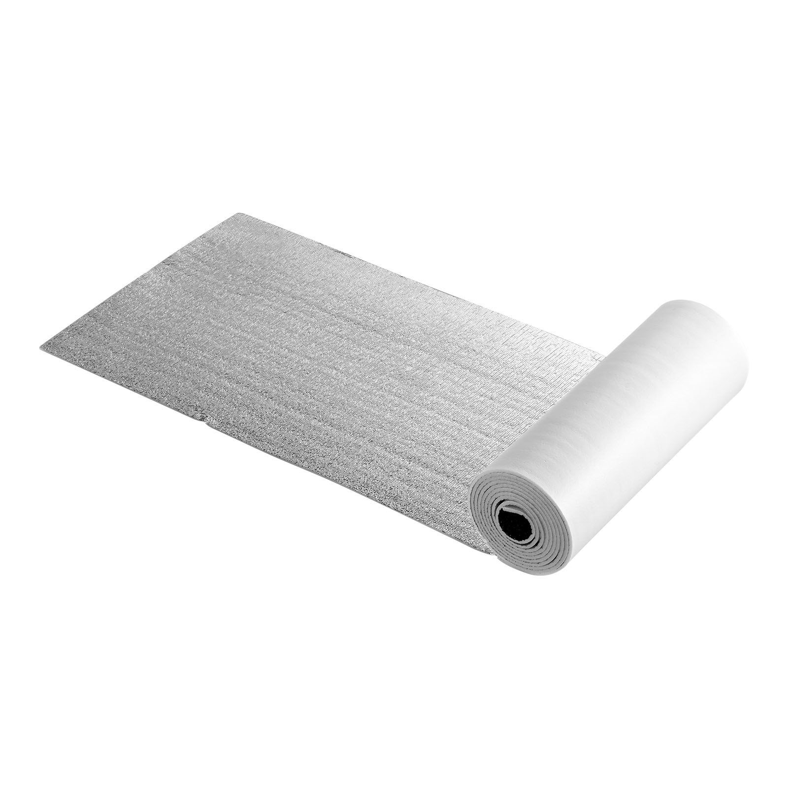 Reflective Insulation Roll, 2 Car Garage Door Thermal Insulation Kit, 6mm 5.49 m x 0.61 m, 4 Rolls Aluminum Foil EPE Foam Core Radiant Barrier, White PE Film Heat Shield for Garage Doors - Image 1