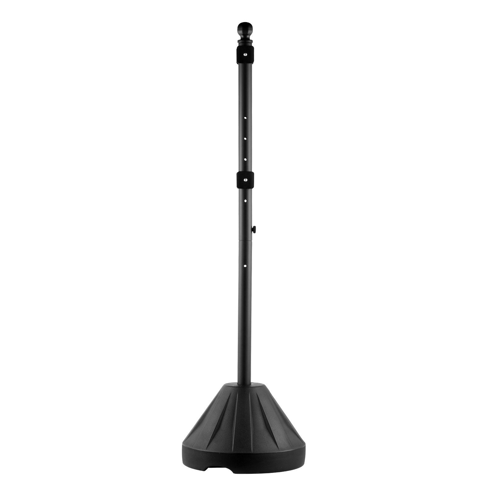 Portable Sign Post, 5 ft Cast Iron Sign Post Holder with Hard Plastic Base & Wheels,  Movable Parking Sign Stand for No Parking Street Signs, Handicap Parking Sign,  with Base, Bolts Nuts, Black - Image 1