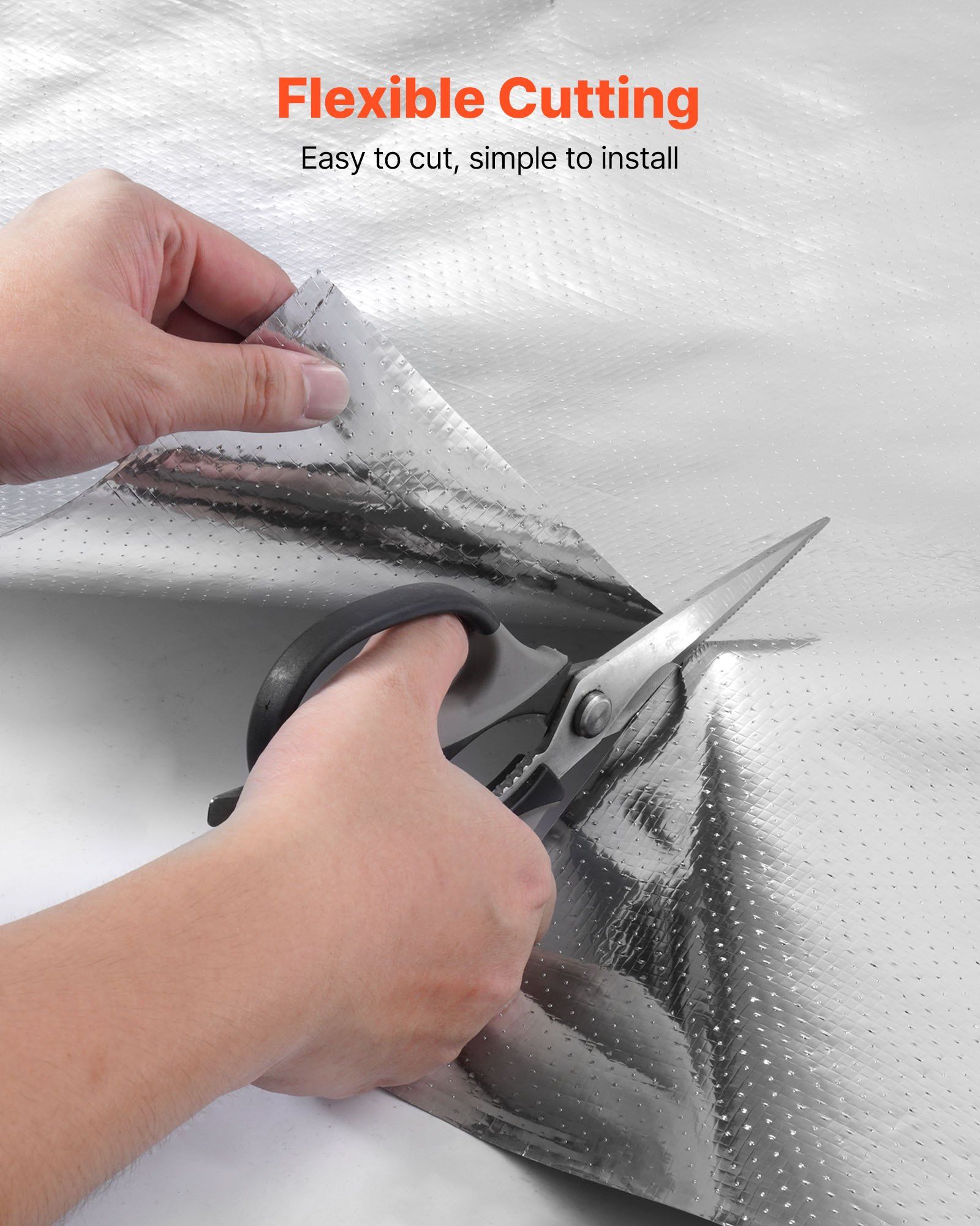 Double Reflective Insulation Roll, Perforated Woven Fabric Radiant Barrier, 0.15mm 76.2m x 1.22m, Double-Sided Aluminum Foil Heat Reflective Shield, Thermal Insulation Roll for Window RV Roof - Image 5