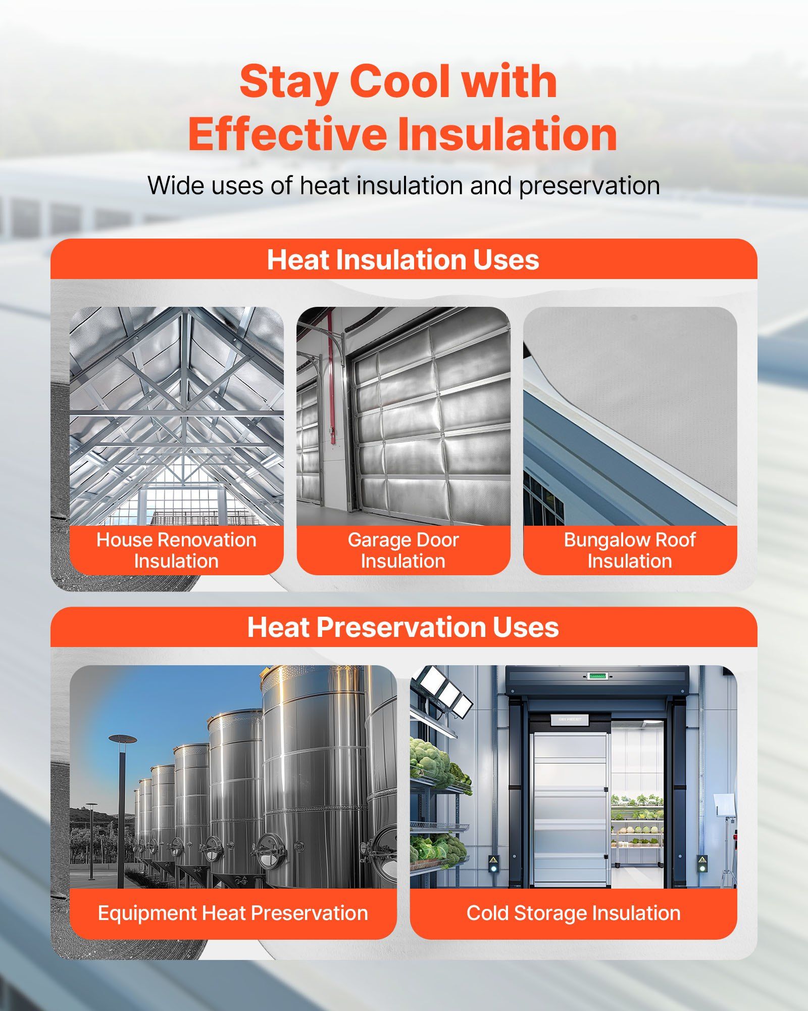 Double Reflective Insulation Roll, Perforated Woven Fabric Radiant Barrier, 0.15mm 76.2m x 1.22m, Double-Sided Aluminum Foil Heat Reflective Shield, Thermal Insulation Roll for Window RV Roof - Image 6