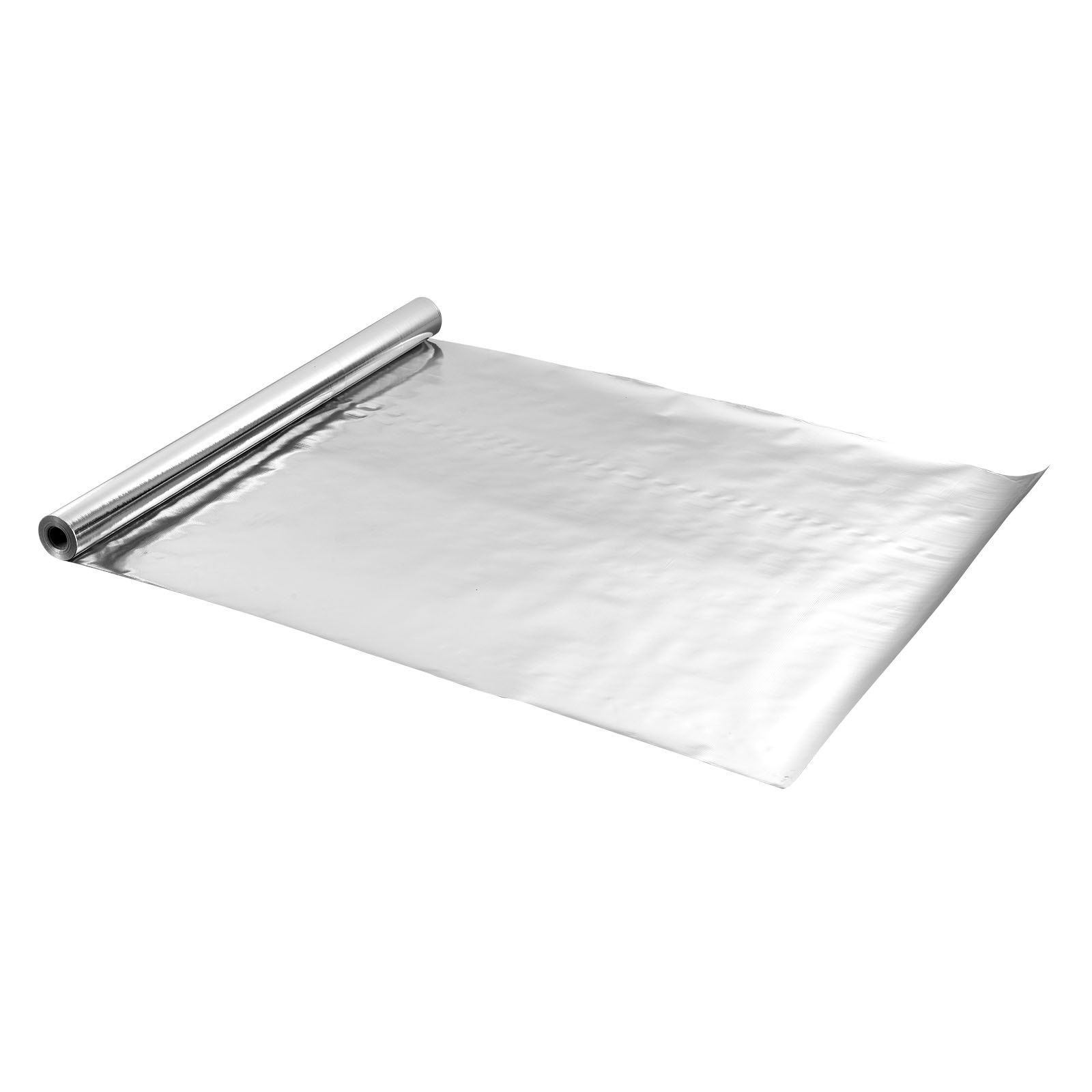 Double Reflective Insulation Roll, Non-Perforated Woven Fabric Radiant Barrier, 0.15mm 38.1m x 1.22m, Double-Sided Aluminum Foil Heat Reflective Shield, Thermal Insulation Roll for Window Roof - Image 1