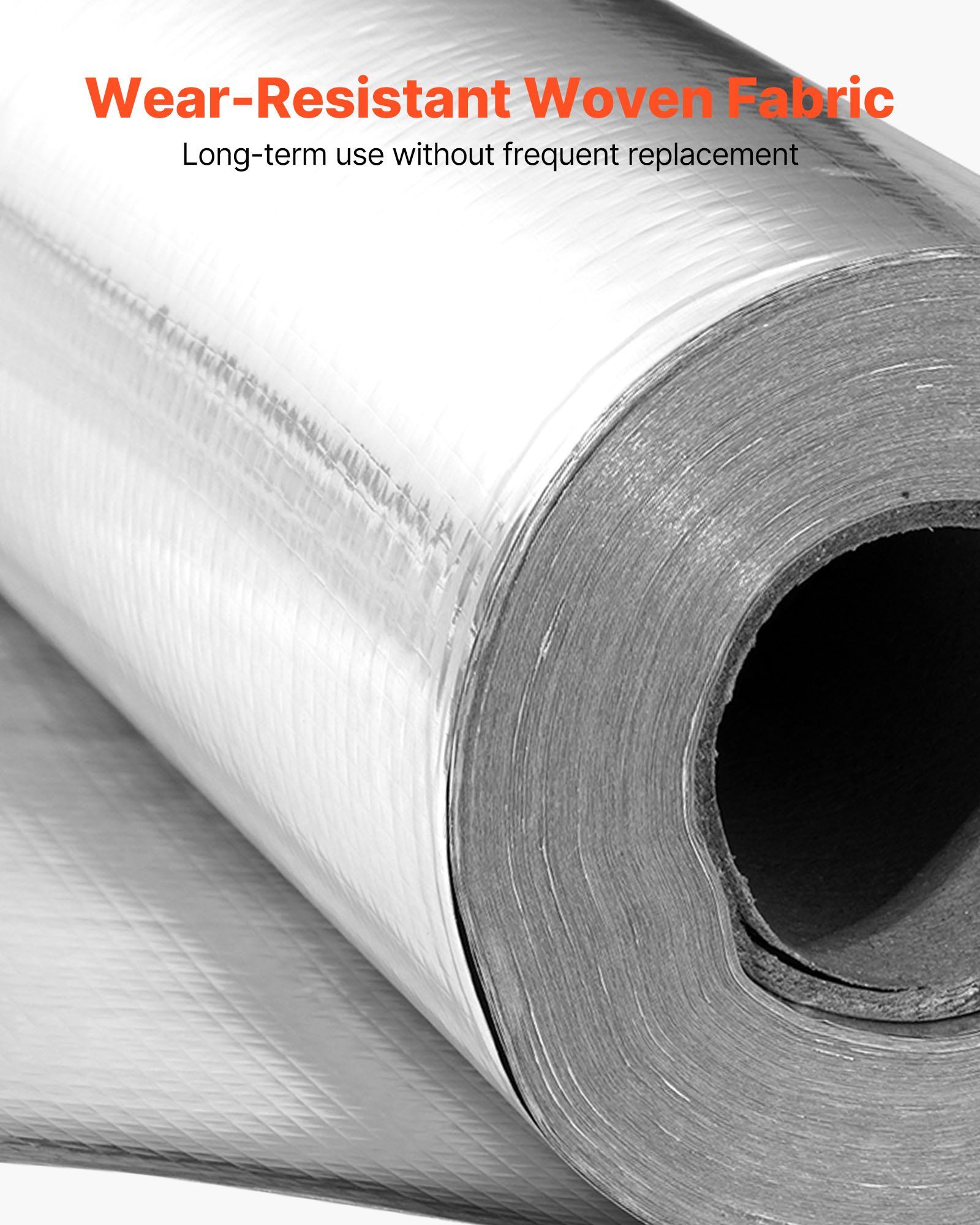 Double Reflective Insulation Roll, Non-Perforated Woven Fabric Radiant Barrier, 0.15mm 38.1m x 1.22m, Double-Sided Aluminum Foil Heat Reflective Shield, Thermal Insulation Roll for Window Roof - Image 4