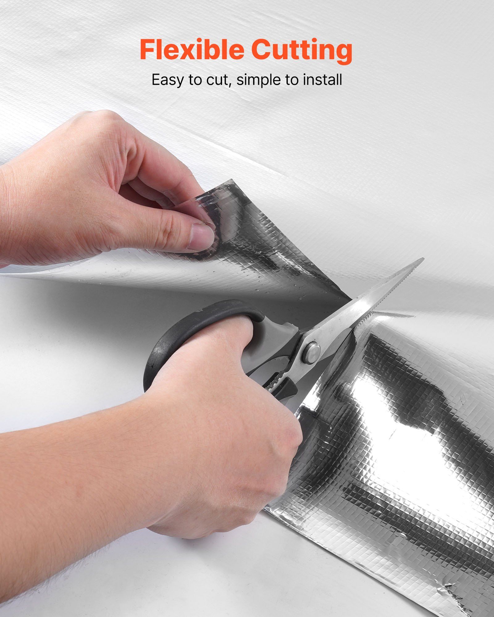 Double Reflective Insulation Roll, Non-Perforated Woven Fabric Radiant Barrier, 0.15mm 38.1m x 1.22m, Double-Sided Aluminum Foil Heat Reflective Shield, Thermal Insulation Roll for Window Roof - Image 5