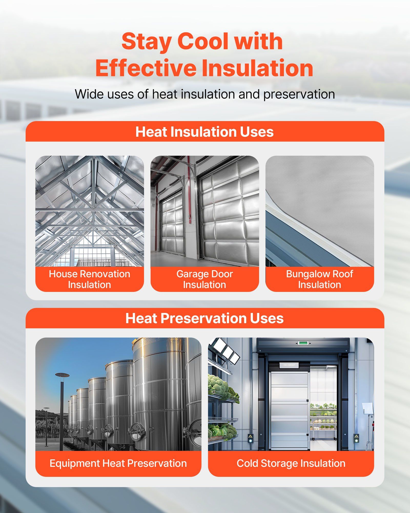 Double Reflective Insulation Roll, Non-Perforated Woven Fabric Radiant Barrier, 0.15mm 38.1m x 1.22m, Double-Sided Aluminum Foil Heat Reflective Shield, Thermal Insulation Roll for Window Roof - Image 6