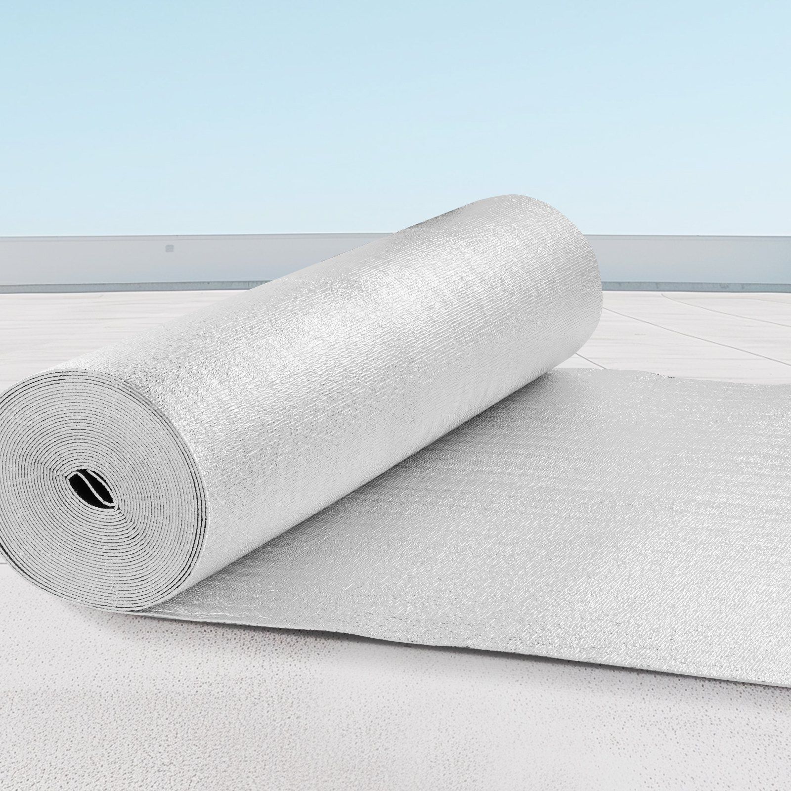 Double Reflective Insulation Roll, Foam Core Radiant Barrier, 3.2 mm 48 in x 50 ft, Double-Sided Aluminum Foil EPE Foam Heat Reflective Shield, Thermal Insulation Roll for Window RV Roof - Image 8