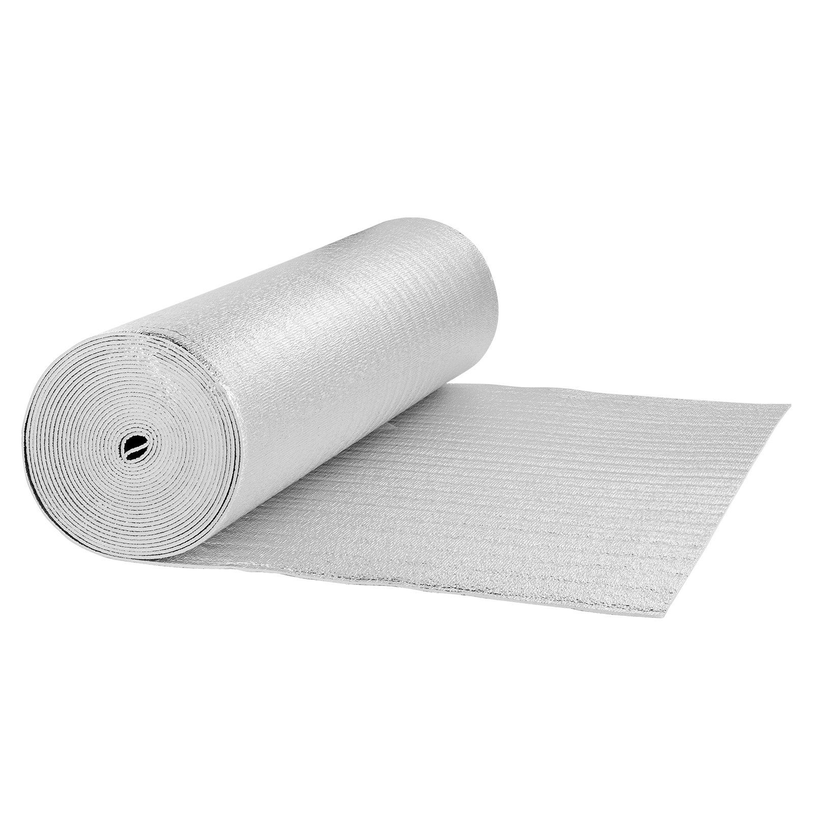 Double Reflective Insulation Roll, Foam Core Radiant Barrier, 5.5mm 48 in x 50 ft, Double-Sided Aluminum Foil EPE Foam Heat Reflective Shield, Thermal Insulation Roll for Window RV Roof - Image 1