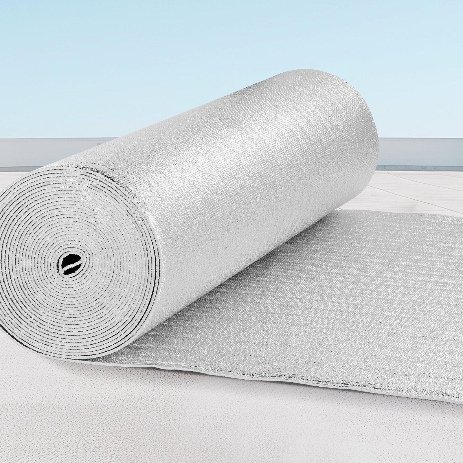 Double Reflective Insulation Roll, Foam Core Radiant Barrier, 5.5mm 48 in x 50 ft, Double-Sided Aluminum Foil EPE Foam Heat Reflective Shield, Thermal Insulation Roll for Window RV Roof - Image 8