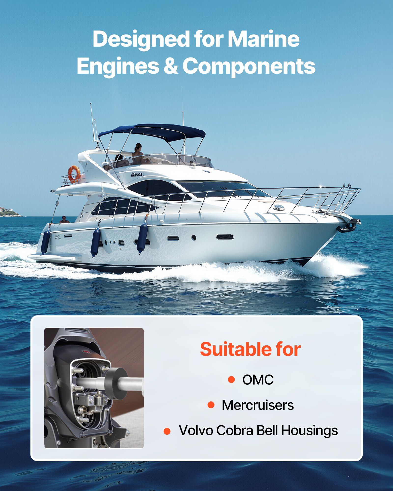 Mercruiser Alignment Tool & Gimbal Bearing Puller Set, Compatible with Mercruisers, OMC, Volvo Cobra Bell Housings, Engine Alignment Tool, Bearing Puller Seal Bellow Expander Tools Installer - Image 2