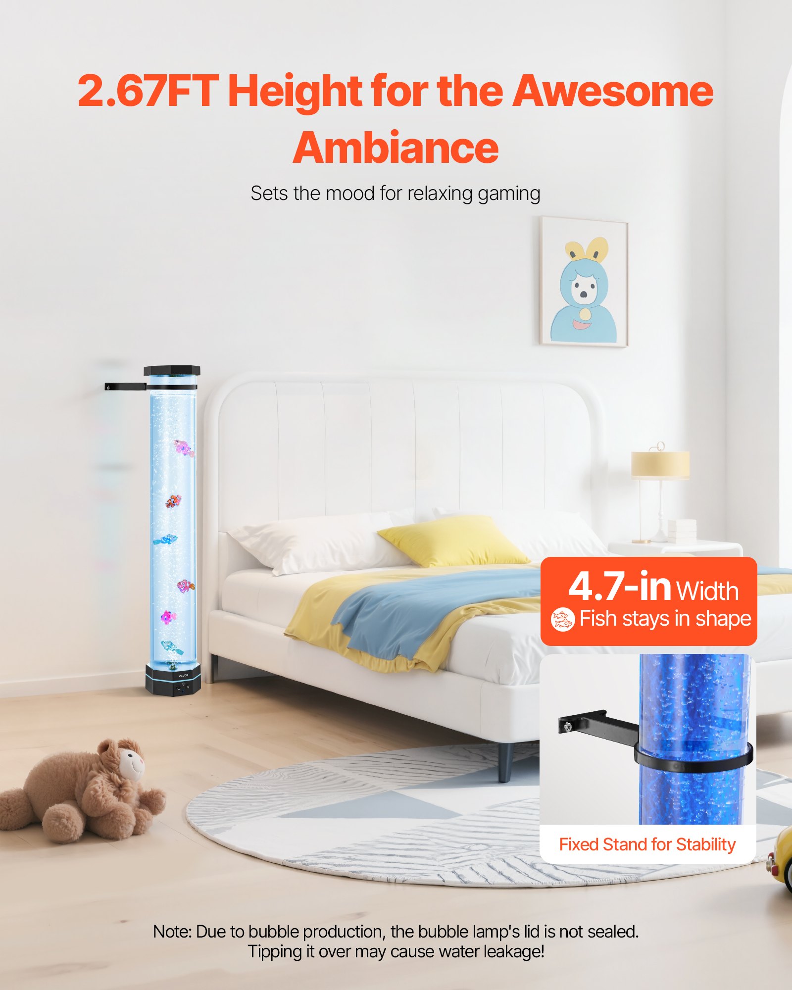 Bubble Tube Lamp 16 Color 80 cm Sensory Aquarium Lamp for Relief Calming - Image 4
