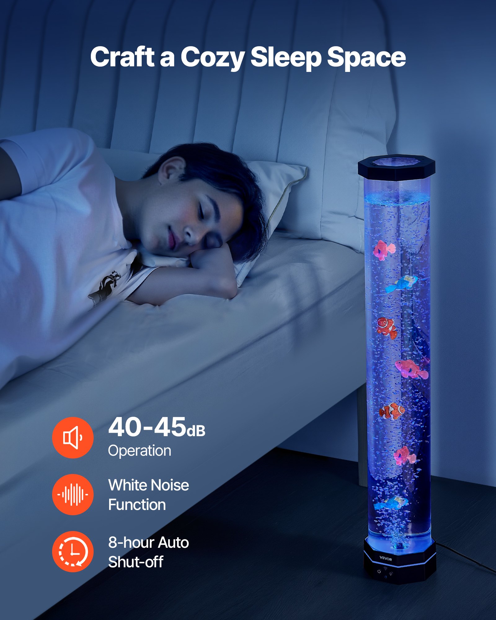 Bubble Tube Lamp 16 Color 80 cm Sensory Aquarium Lamp for Relief Calming - Image 5