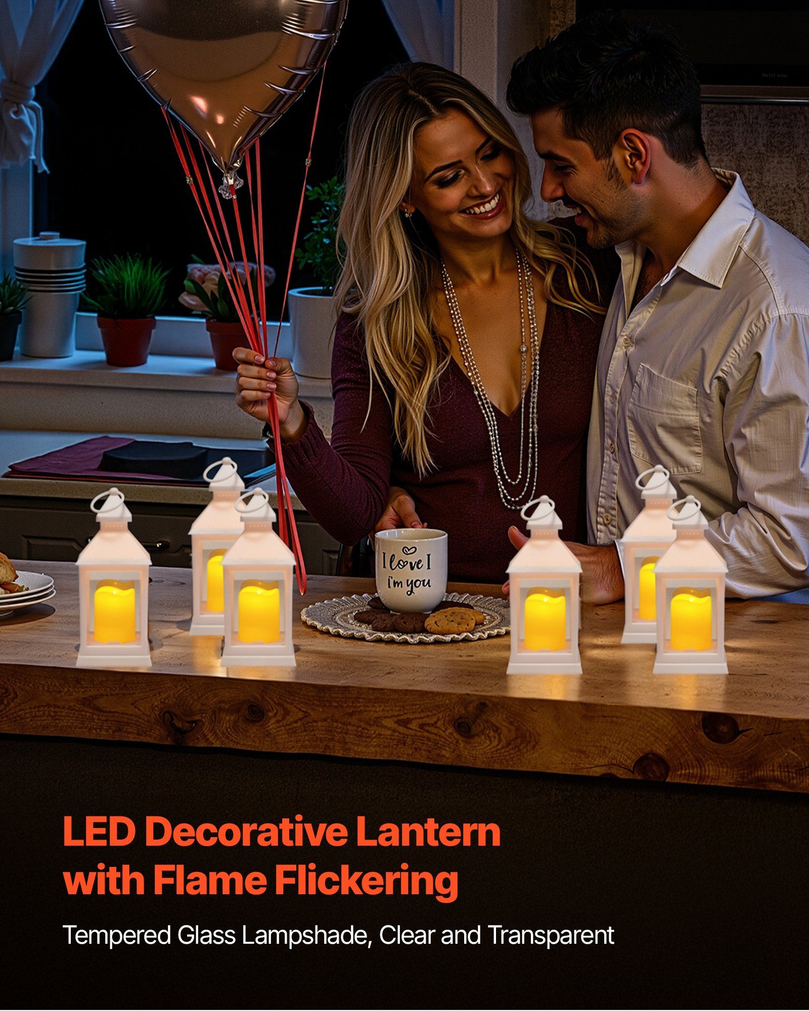12 Pcs Decorative Candle Lantern, LED Electric Flameless Candle, Plastic LED Holder with Glass, Wall Hanging Indoor Porch Lanterns for Wedding Table Party Farmhouse Indoor Decor, White - Image 2