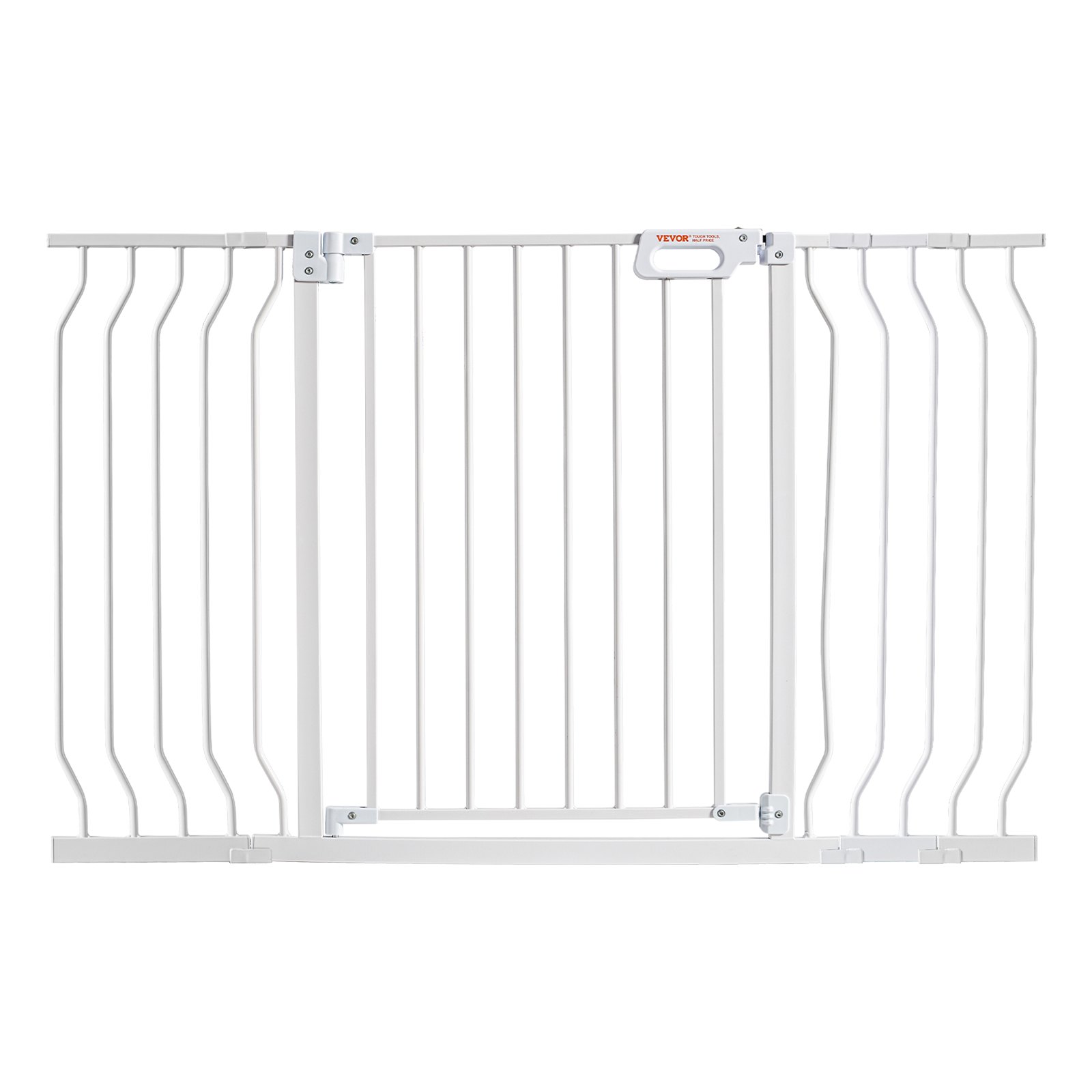 Baby Gate, 749-1346 mm Extra Wide, 762 mm High, Dog Gate for Stairs Doorways and House, Easy Step Walk Thru Auto Close Child Gate Pet Security Gate with Pressure Mount and Wall Mount Kit, White - Image 1