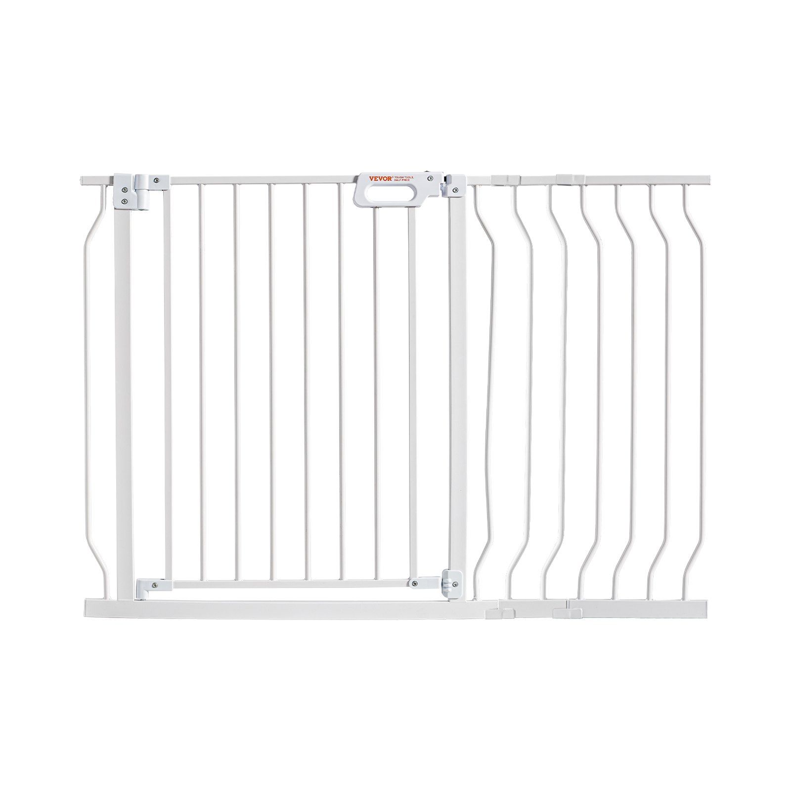 Baby Gate, 749-1229 mm Extra Wide, 762 mm High, Dog Gate for Stairs Doorways and House, Easy Step Walk Thru Auto Close Child Gate Pet Security Gate with Pressure Mount and Wall Mount Kit, White - Image 1