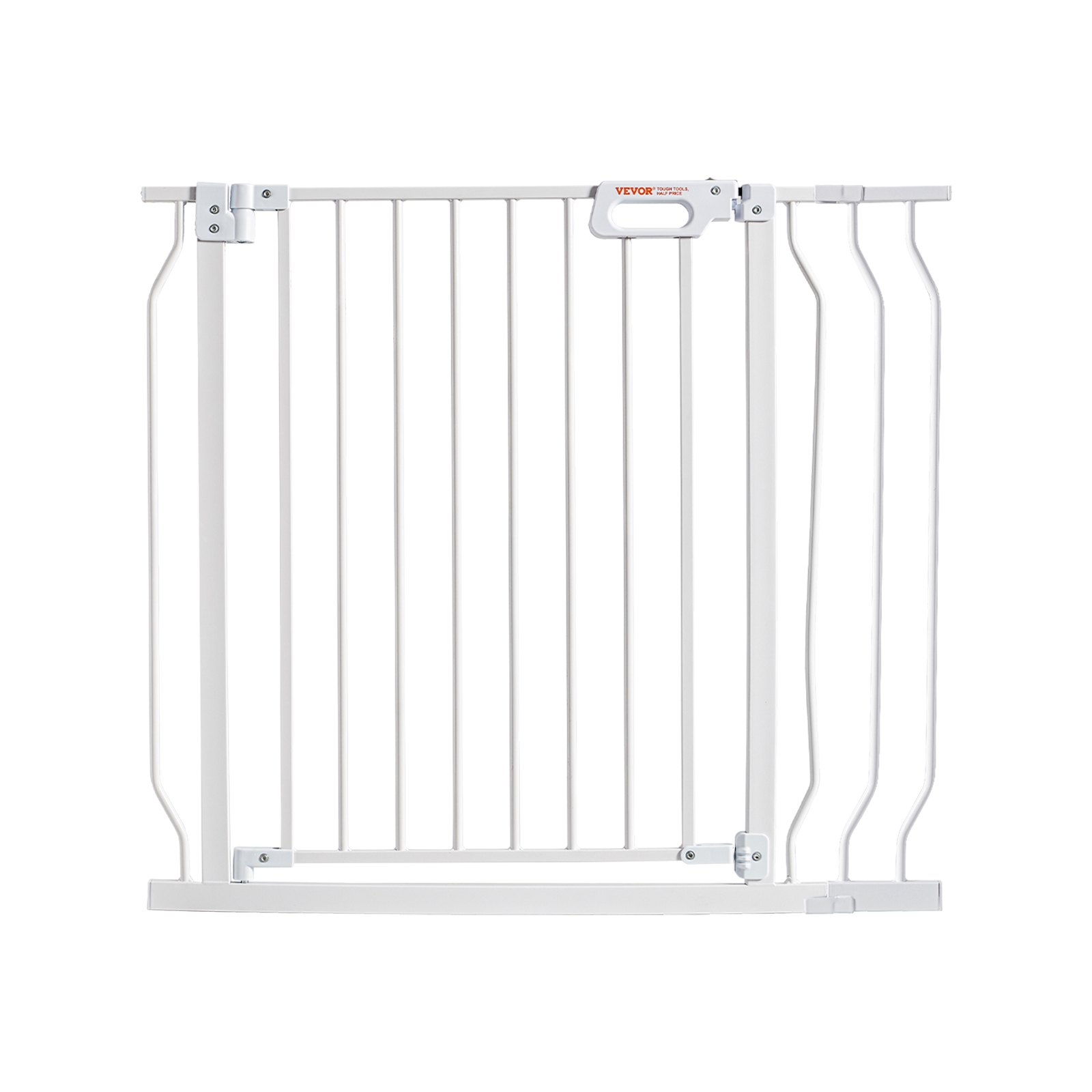 Baby Gate, 749-990 mm Extra Wide, 762 mm High, Dog Gate for Stairs Doorways and House, Easy Step Walk Thru Auto Close Child Gate Pet Security Gate with Pressure Mount Kit & Wall Mount Kit, White - Image 1