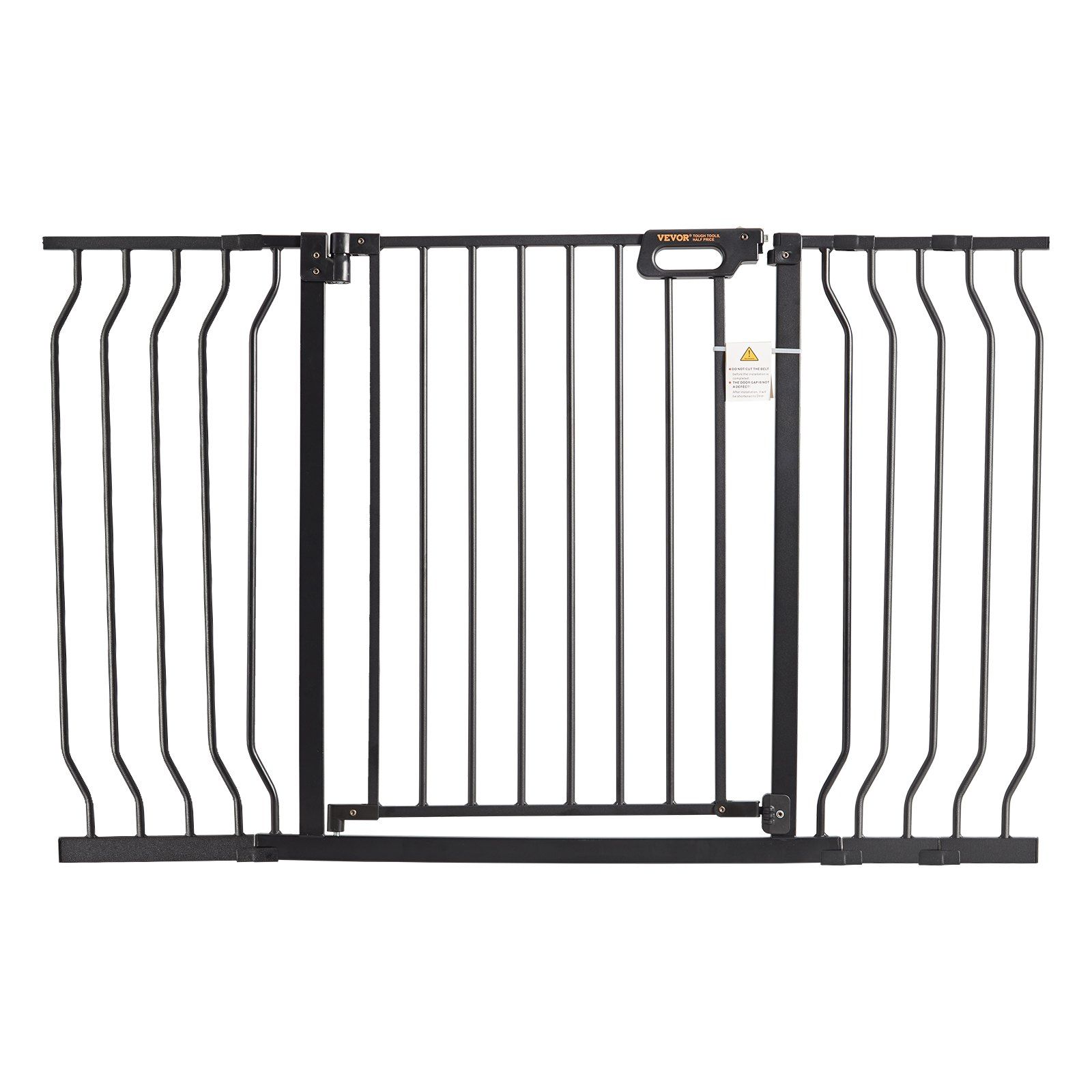 Baby Gate, 749-1346 mm Extra Wide, 762 mm High, Dog Gate for Stairs Doorways and House, Easy Step Walk Thru Auto Close Child Gate Pet Security Gate with Pressure Mount and Wall Mount Kit, Black - Image 1