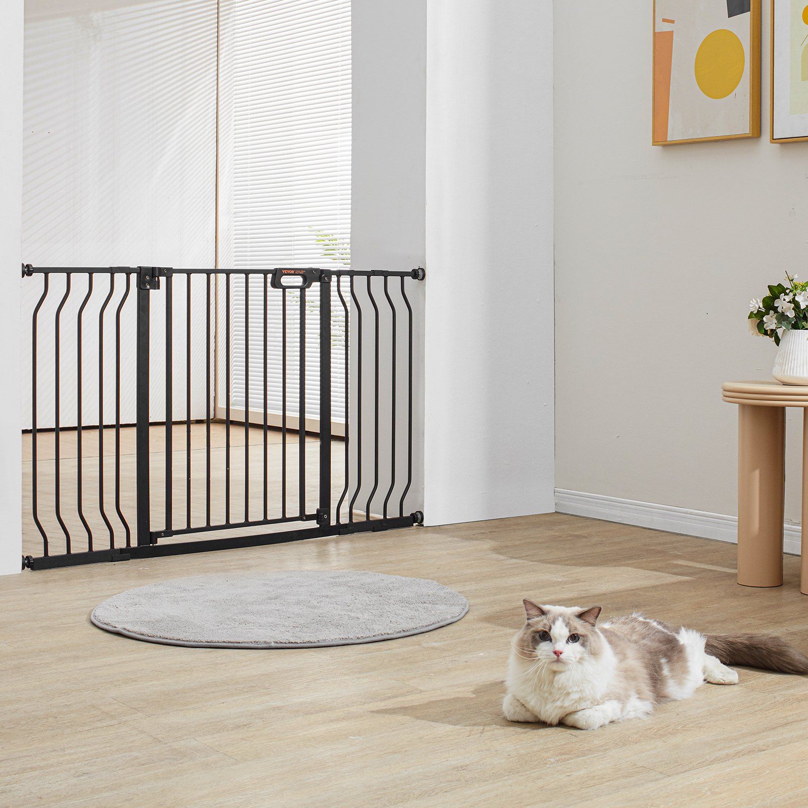 Baby Gate, 749-1346 mm Extra Wide, 762 mm High, Dog Gate for Stairs Doorways and House, Easy Step Walk Thru Auto Close Child Gate Pet Security Gate with Pressure Mount and Wall Mount Kit, Black - Image 8