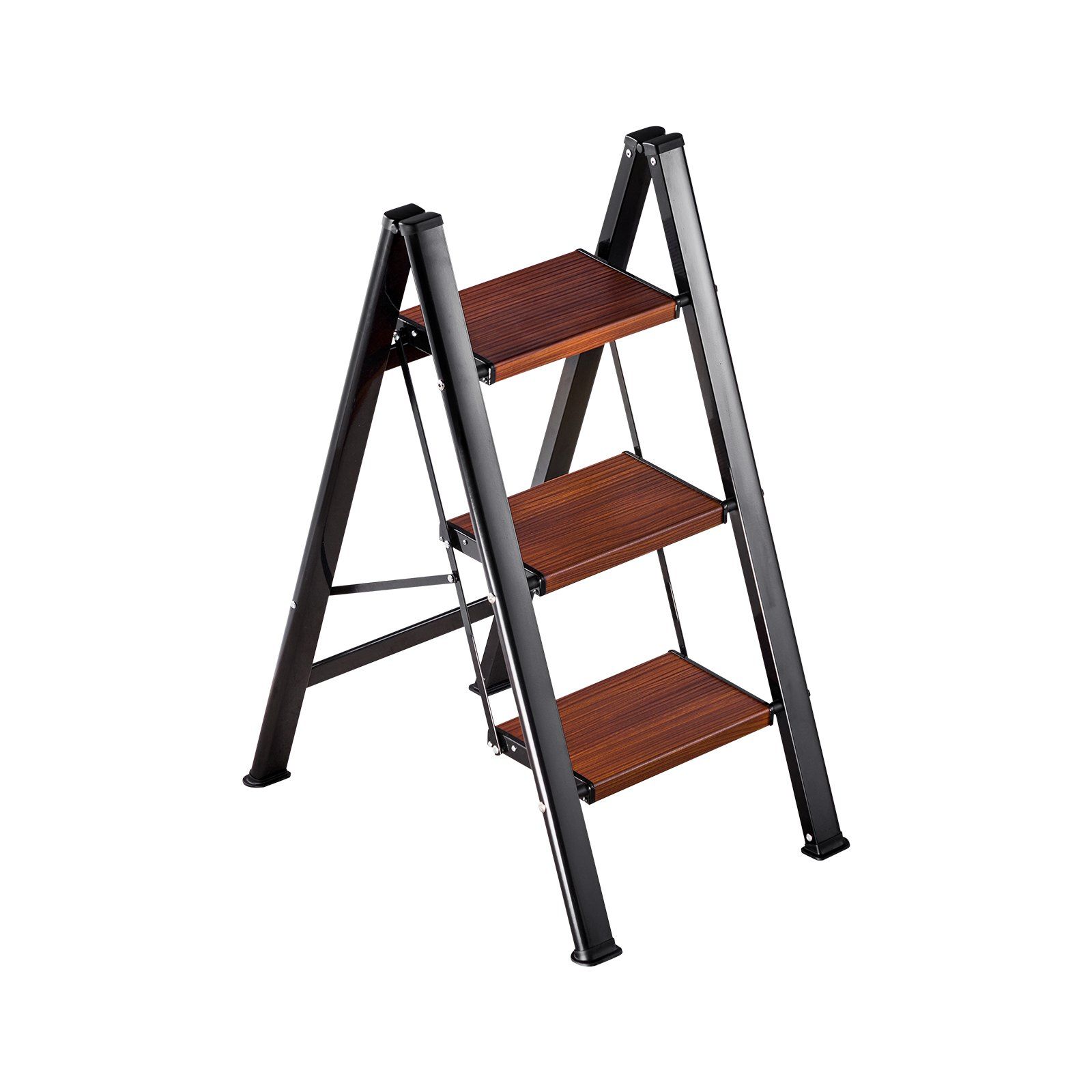 3 Step Ladder, Folding Step Stool with Wide Anti-Slip Pedal and Comfort Handgrip, Lightweight 150 kg Capacity Portable Aluminum Plant Support, Multi-Use for Adults, Home Repairing, Cleaning - Image 1