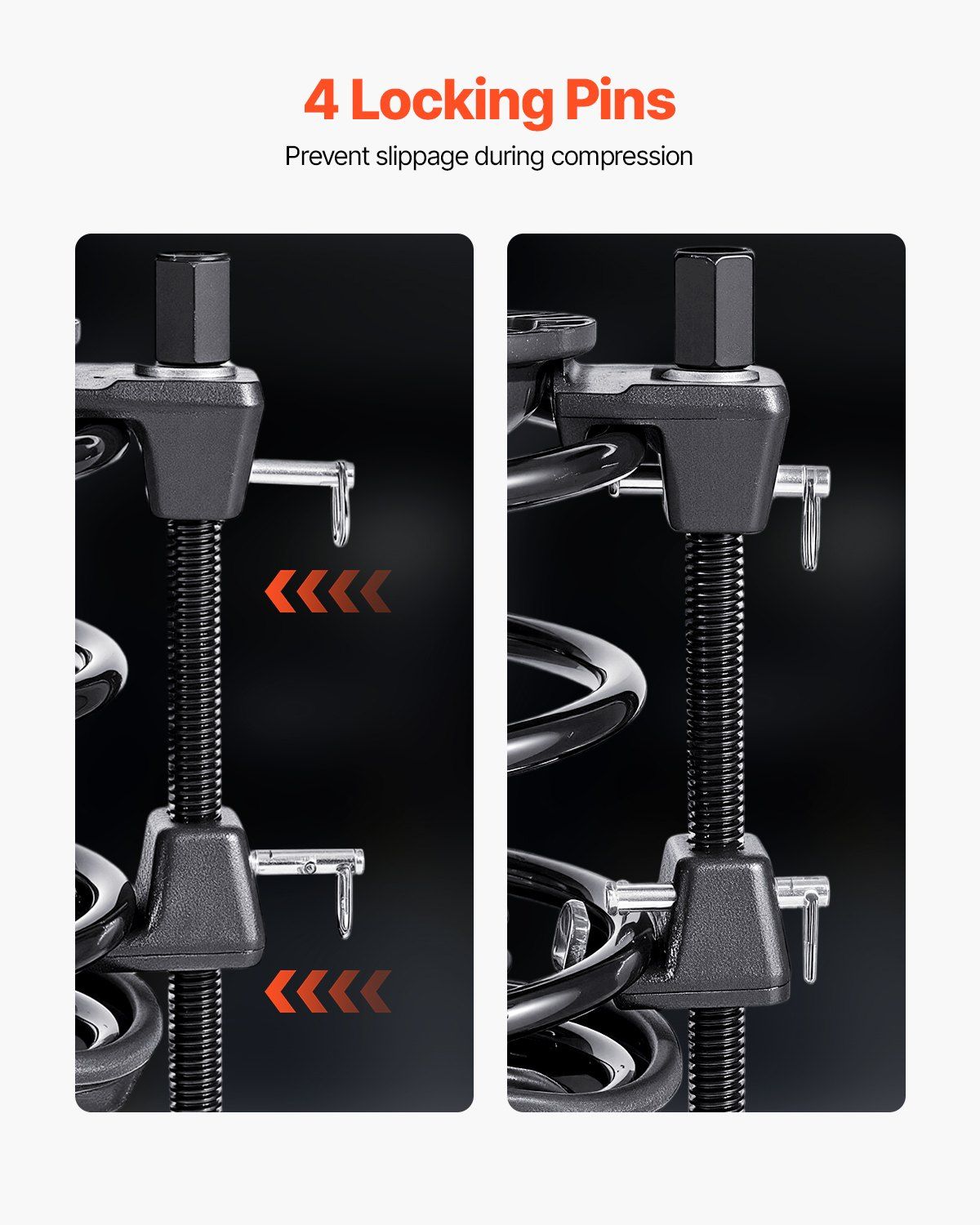 Strut Spring Compressor, 2 Pack, Heavy Duty Coil Spring Compressor Tool with 10.4 Inches(256 mm) Range, Compatible with 0.86 inches(22 mm) Hex Sockets, Fit for Car Truck Motorcycle, Black - Image 4