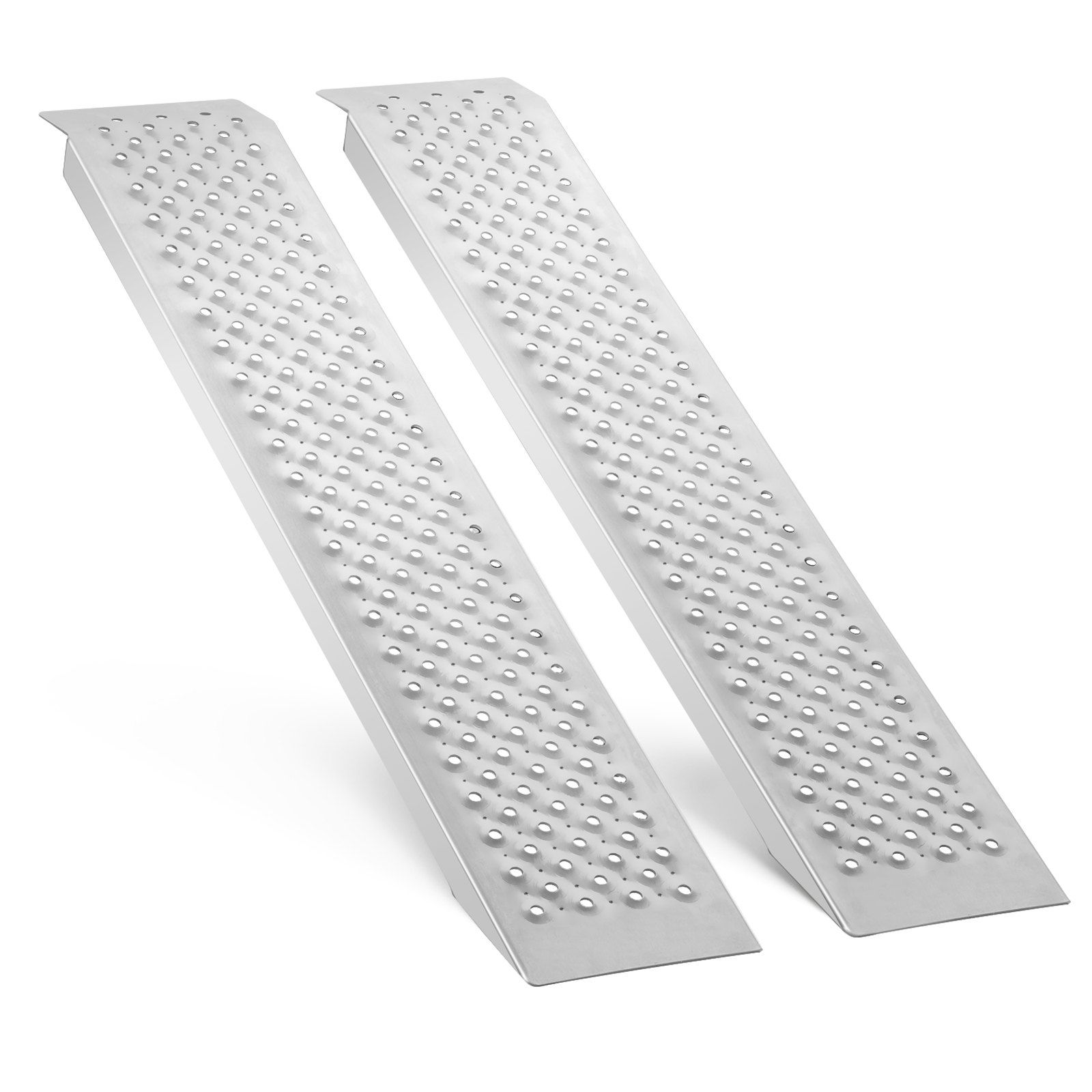Portable Loading Ramps, 2 Pcs 1200 x 215 mm, Durable Aluminum Shed Ramp Set with Anti-Slip Holes, Compact Design and Easy Storage, 399.2 kg Weight Capacity, for ATV, Tractors, Lawn Mowers, Carts - Image 1