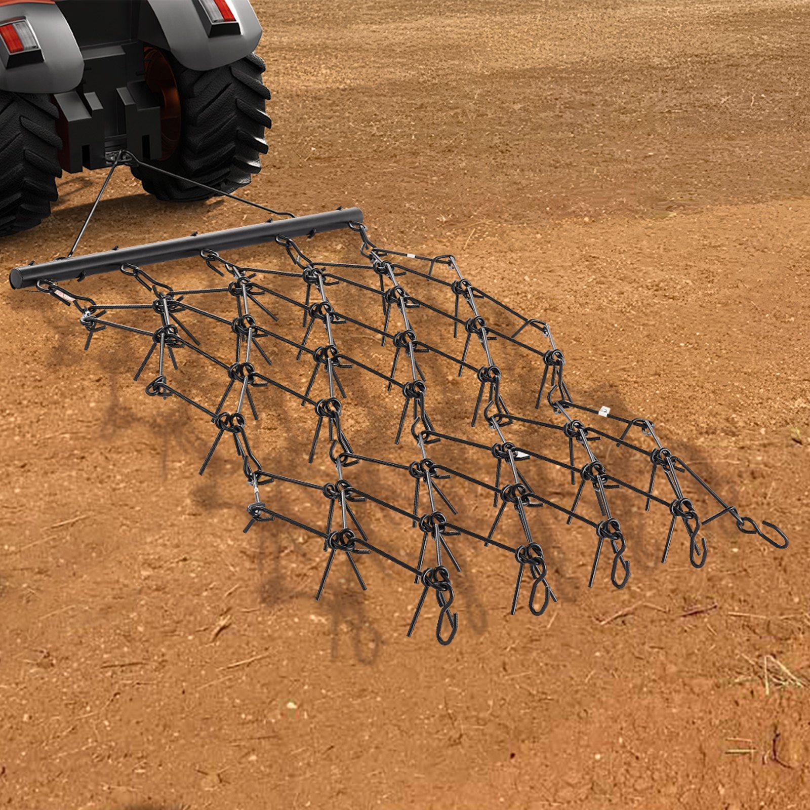 Drag Harrow, 1.2x1.7m Durable Chain Harrow with 80 Sharp Teeth, Suitable for ATV UTV Tractor, Ideal for Soil Preparation, Seeding, Smoothing Landscapes, and Yard Gravel Driveway Maintenance - Image 8
