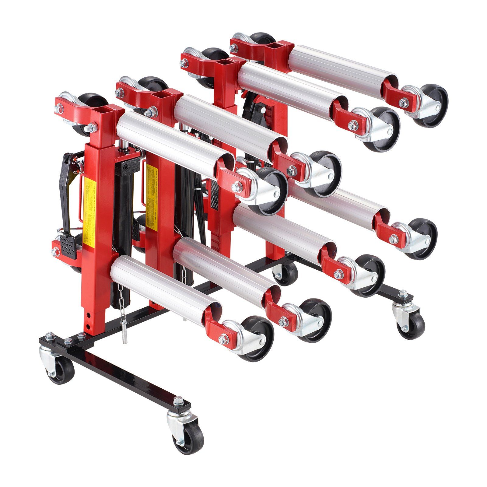 Car Dolly Rack, Storage Rack with 360° Rotatable Wheels, Hydraulic Ratchet Trolley Jack Stand Organizer, Jack Stands Holder Storage Rack, 4-Dolly Capacity, Compatible with Most Dollies - Image 1