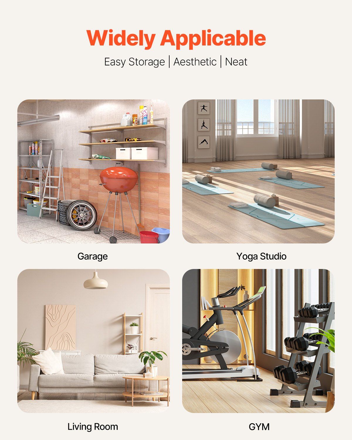 Home Gym Workout Equipment Organizer Yoga Mat Storage Weight Rack Dumbbell 1035 x 405 x 885 mm - Image 6