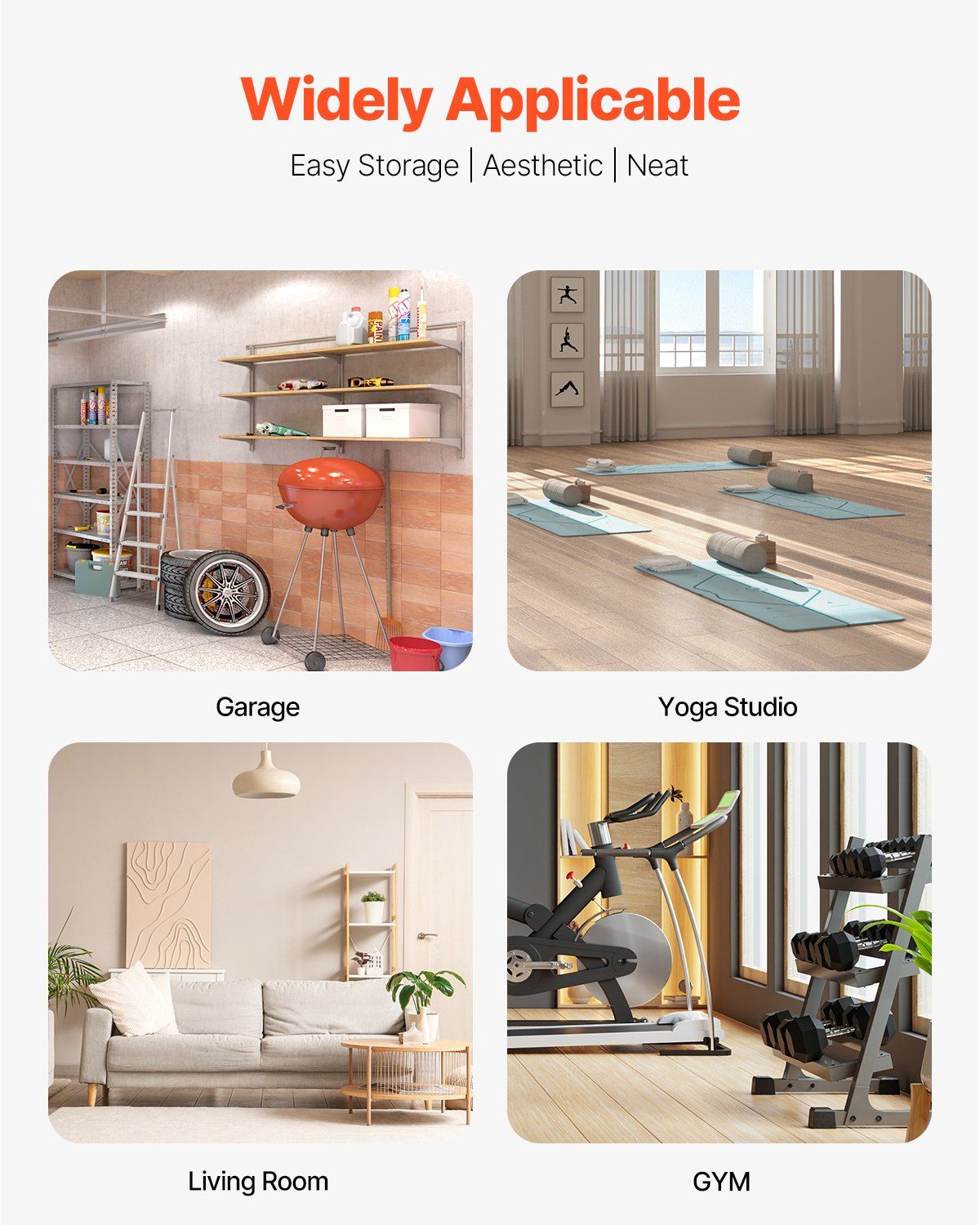 Home Gym Workout Equipment Organizer Yoga Mat Storage Weight Rack Dumbbell 870 x 405 x 1010 mm - Image 6