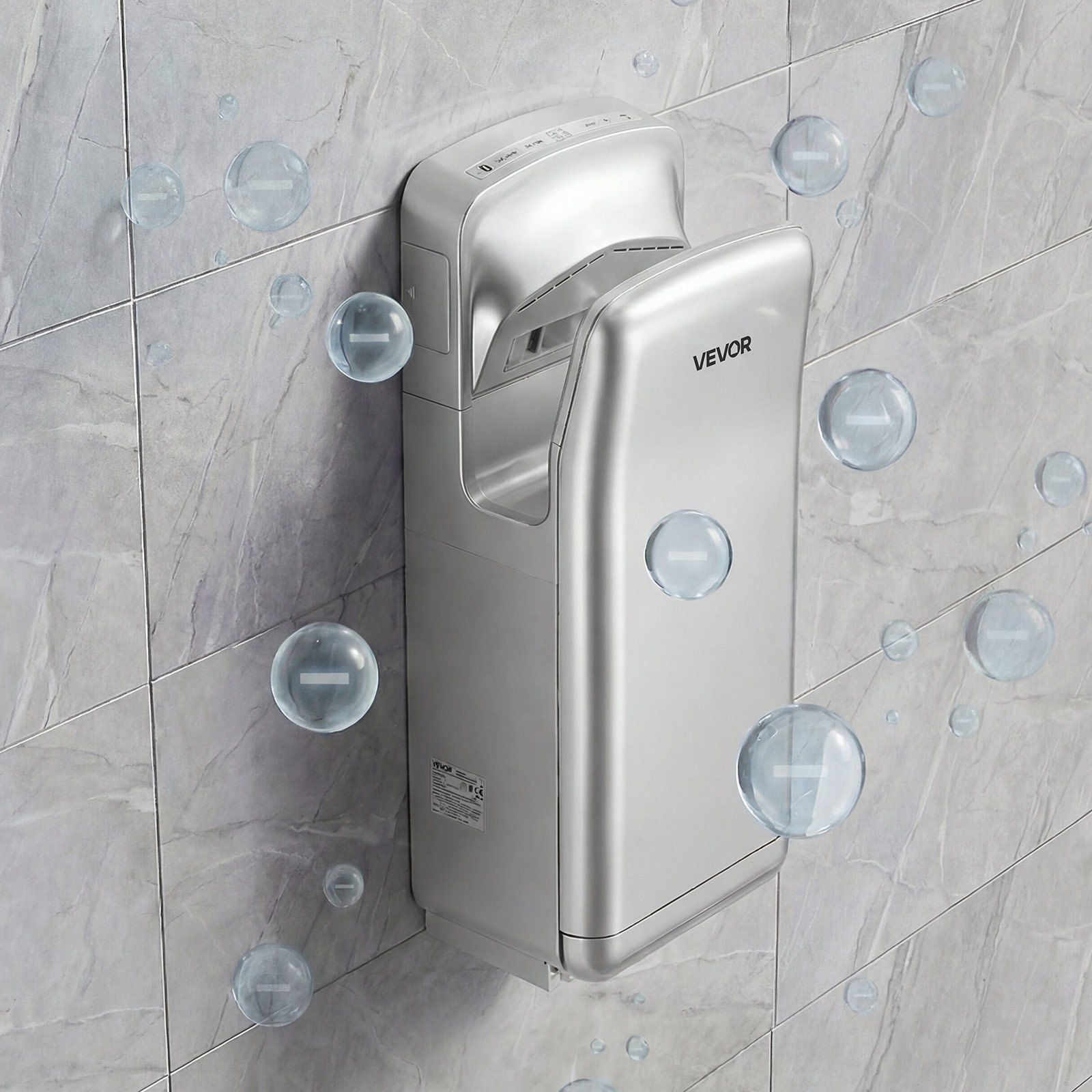 Vertical Hand Dryer, Hand Dryers with HEPA Filter, 19000 RPM High-Speed Motor, Dual-Side Airflow, ABS Sturdy Automatic Air Wall Mount Fast Drying for Commercial Bathrooms Modern Home, Silver - Image 8