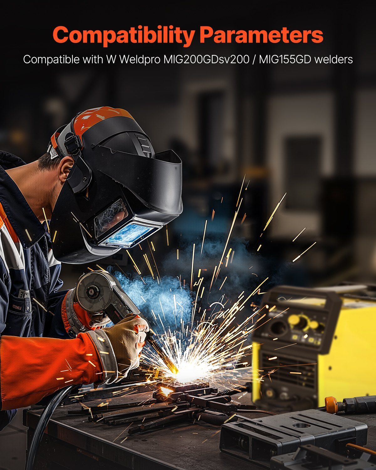 200Amp Spool Gun with 10FT Cable, Compatible with W Weldpro MlG200GDsv200 and MIG155GD Welders, Suitable for 0.030