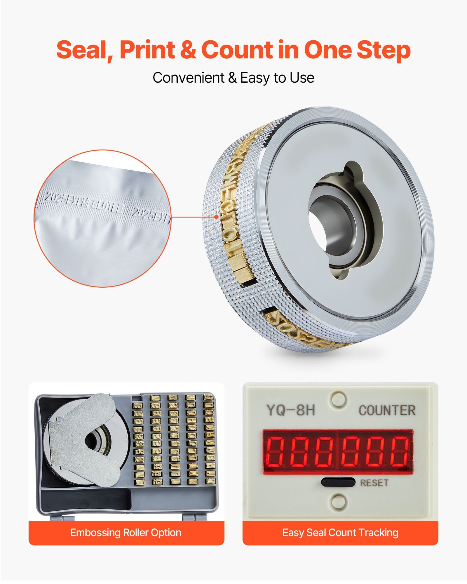 Continuous Bag Band Sealing Machine, 6-12 mm Seal Width, Vertical Band Sealer Machine with Roller Printing , Temp & Speed Adjustable, Commercial Heat Sealer Machine for 0.03-0.8 mm Plastic Bags - Image 3