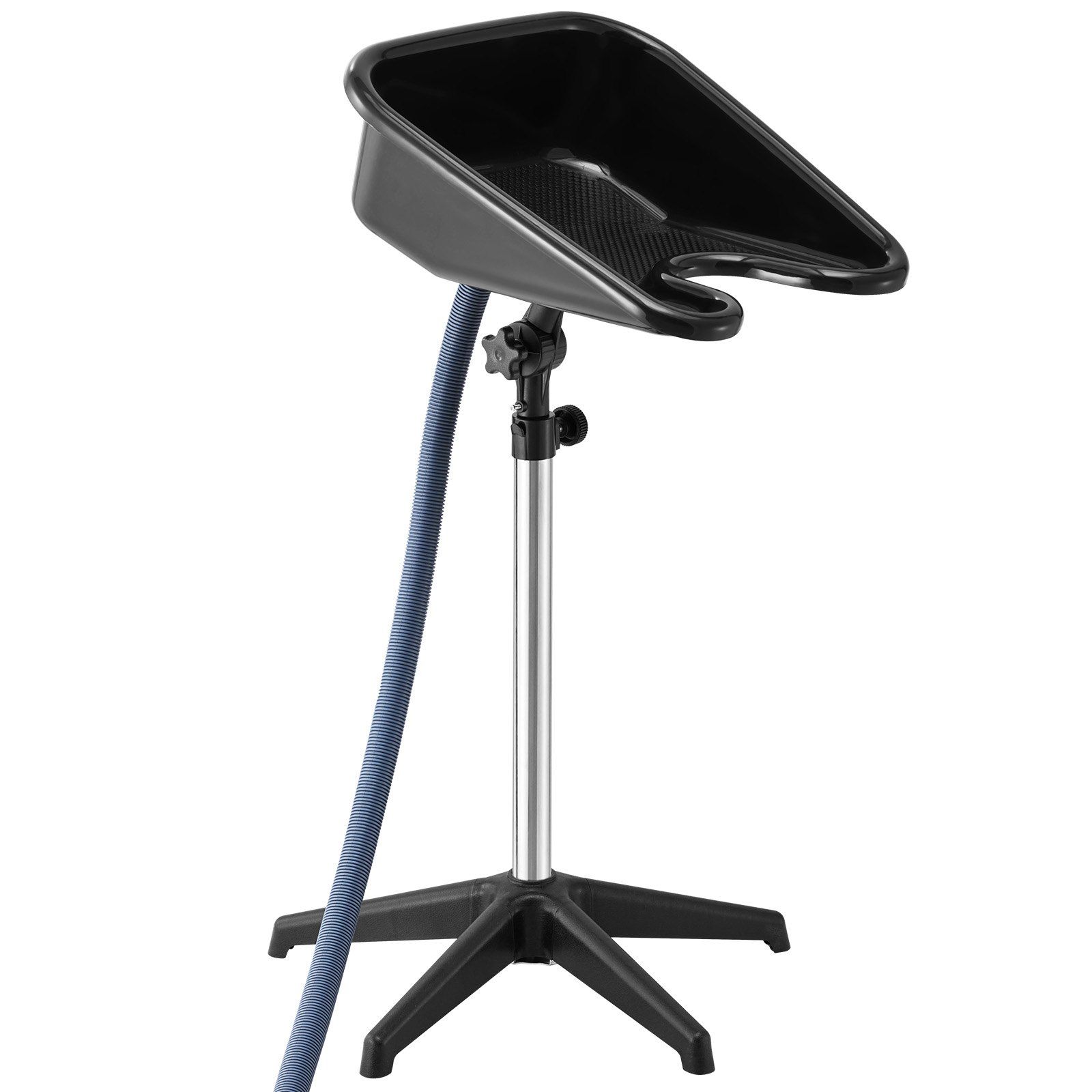 Portable Shampoo Bowl, Shampoo Sink with Adjustable Height & Angle, Salon Hair Wash Sink with Drain Hose and Star-Shaped Support Base for Barbershop Beauty Spa Center Home Use - Image 1