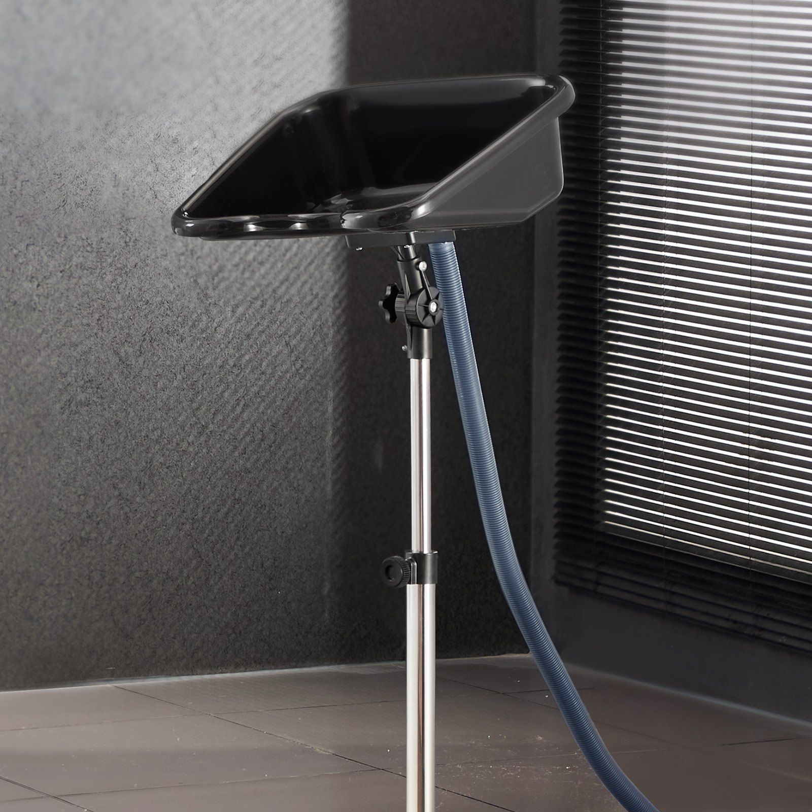 Portable Shampoo Bowl, Shampoo Sink with Adjustable Height & Angle, Salon Hair Wash Sink with Drain Hose and Star-Shaped Support Base for Barbershop Beauty Spa Center Home Use - Image 8