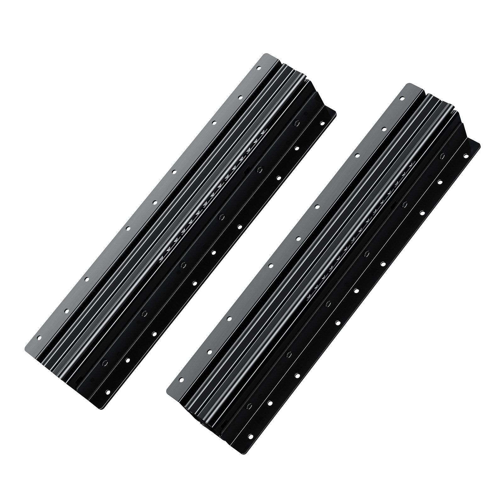 Undermount Drawer Slides, 16 inch, Full Extension Ball Bearing Under Stair Cabinet Rails, 260 LB Load Capacity Heavy Duty Bottom Stair Cabinet Glides Track Runners,for DIY Replacement, Black - Image 1