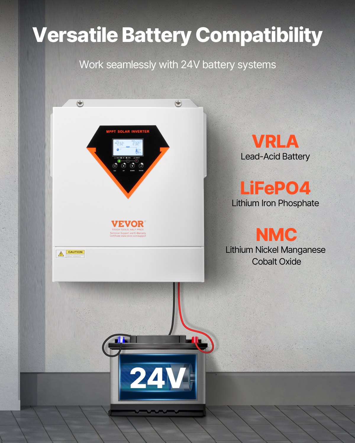 Hybrid Solar Inverter, 3500W, All in One Pure Sine Wave Power Inverter Charger, 220V AC, with Built-in 100A MPPT Solar Charger Controller, for Off-Grid System Lead Acid Lithium Battery - Image 5