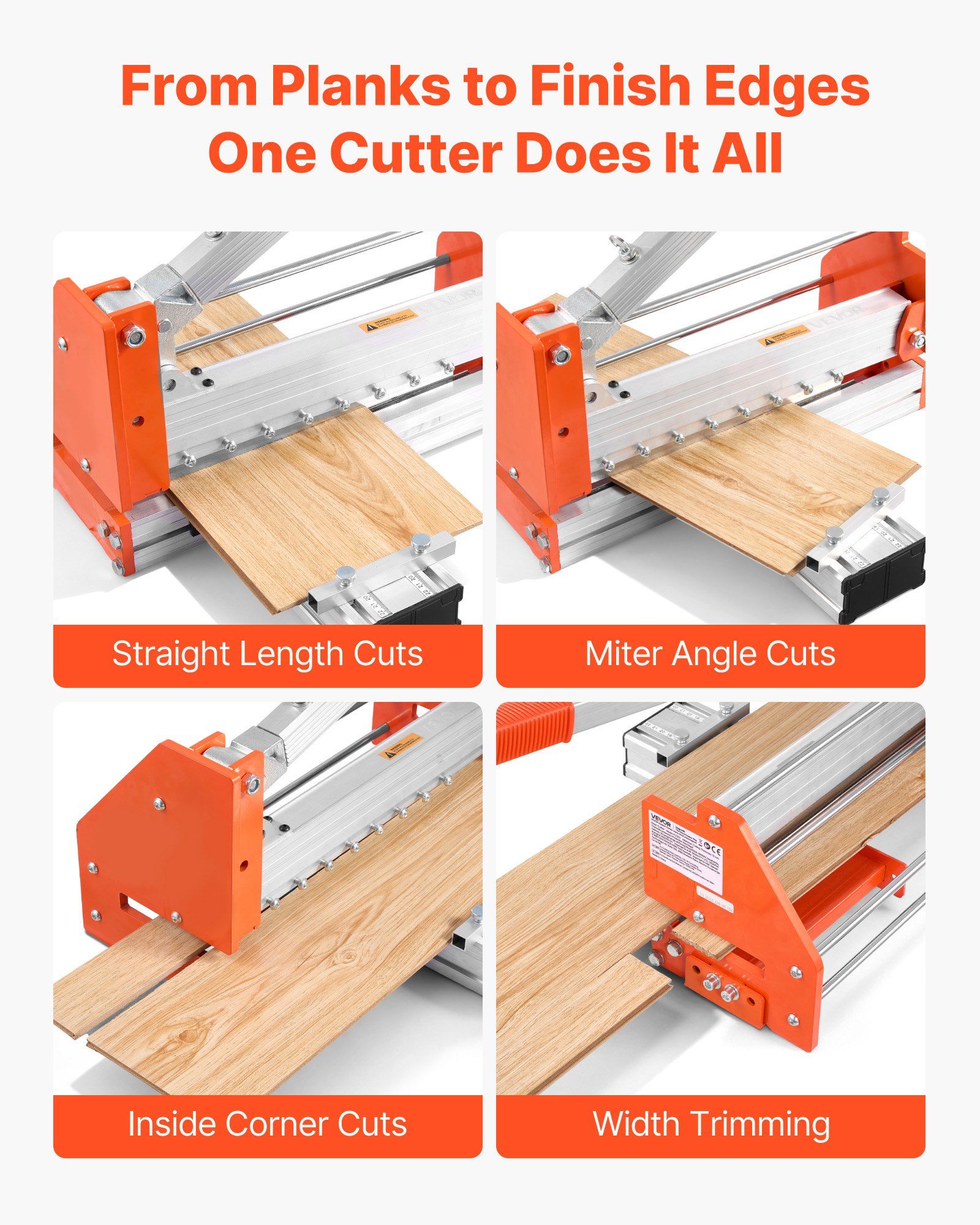 304.8mm Vinyl Floor Cutter, 12mm Thick Laminate Flooring Cutter with Upgraded Labor-Saving Aluminum-Alloy Lever, Telescoping Support Plate, Cuts Certain Engineered Wood, LVT, VCT, SPC, LVP, WPC - Image 5
