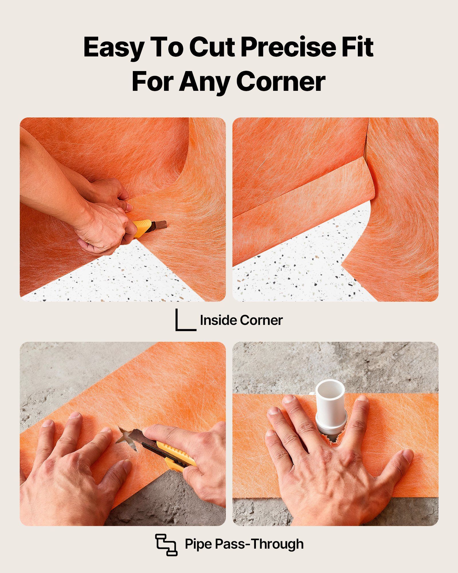 Waterproof Membrane for Shower, 0.13 x 30 m 3.84 m² Waterproofing Tile Membrane, 0.5mm Thick Polyethylene Fabric Roll, Easy to Cut for Bathroom, Kitchen, Sauna, Corners, Niches, Tile Joints - Image 5