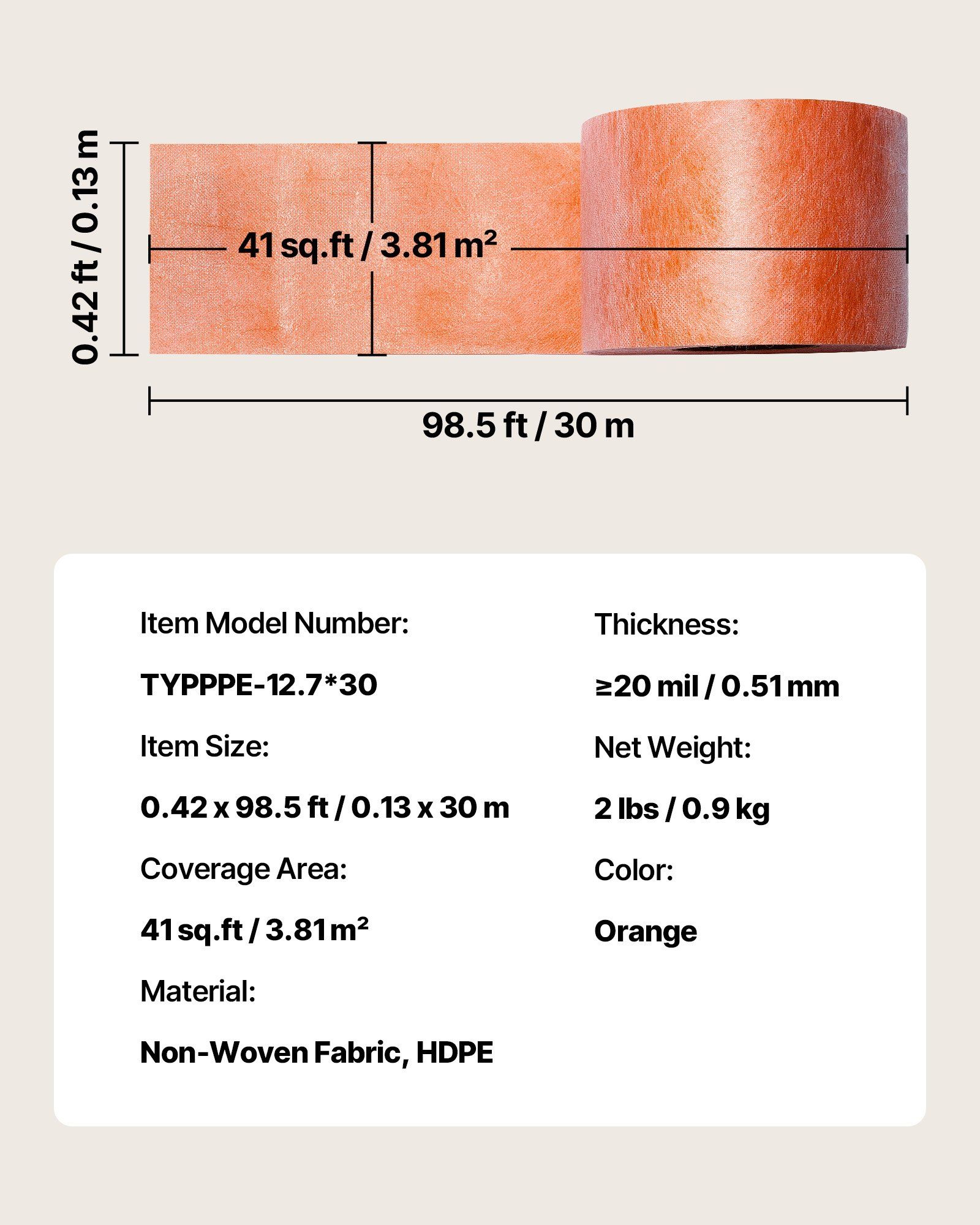 Waterproof Membrane for Shower, 0.13 x 30 m 3.84 m² Waterproofing Tile Membrane, 0.5mm Thick Polyethylene Fabric Roll, Easy to Cut for Bathroom, Kitchen, Sauna, Corners, Niches, Tile Joints - Image 7