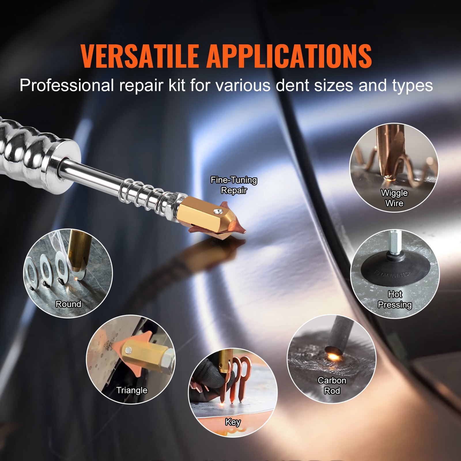 Stud Welder Dent Repair Kit, 3KW Spot Welder Dent Puller with Auto/Manual Welding & 9 Versatile Modes, Auto Body Spot Welding Dent Puller Machine for Car, Truck Dent Repair - Image 4