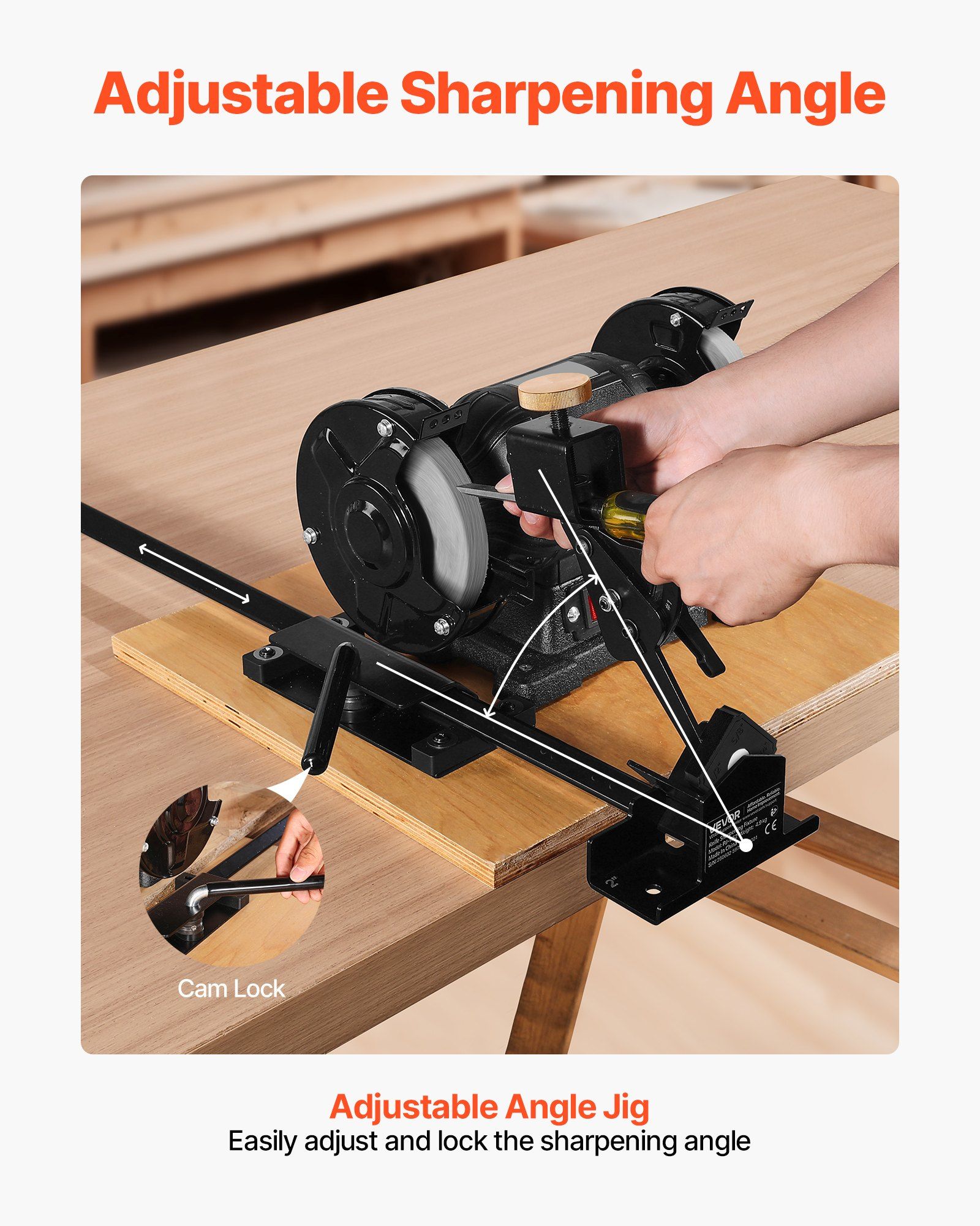 Pro Grind Sharpening System, Multi-Grind Sharpening Jig for 152mm & 203mm Bench Grinder - with Platform Jig, Tool Rest Bar, Setup Block, Miter Slide, Micro Bevel Block, for Woodturning Tools - Image 4